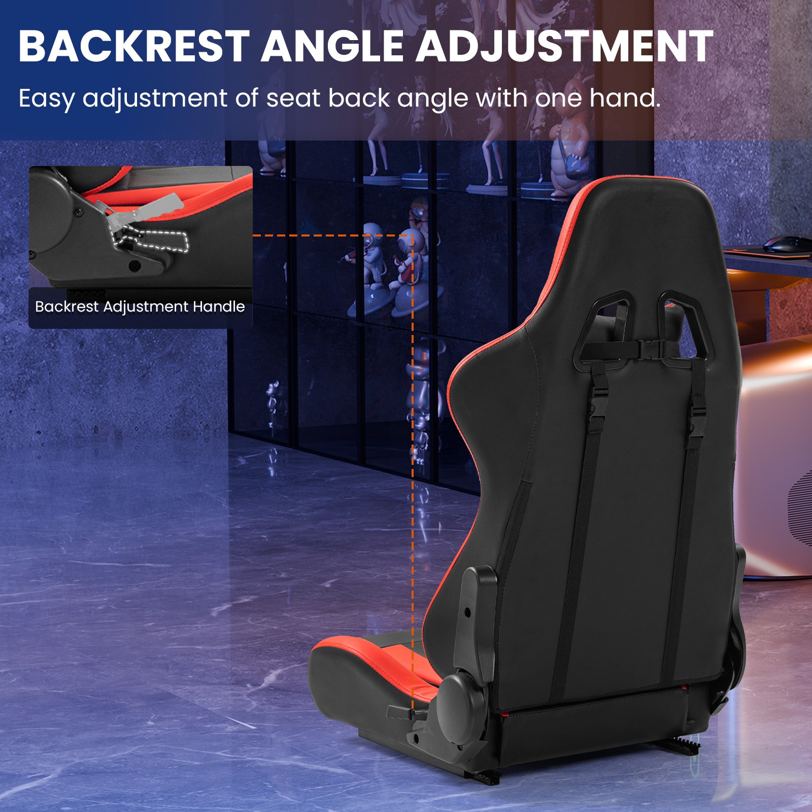 Minneer Racing Game Seat for Steering Wheel Stand Sim Cockpit Double Slide Track