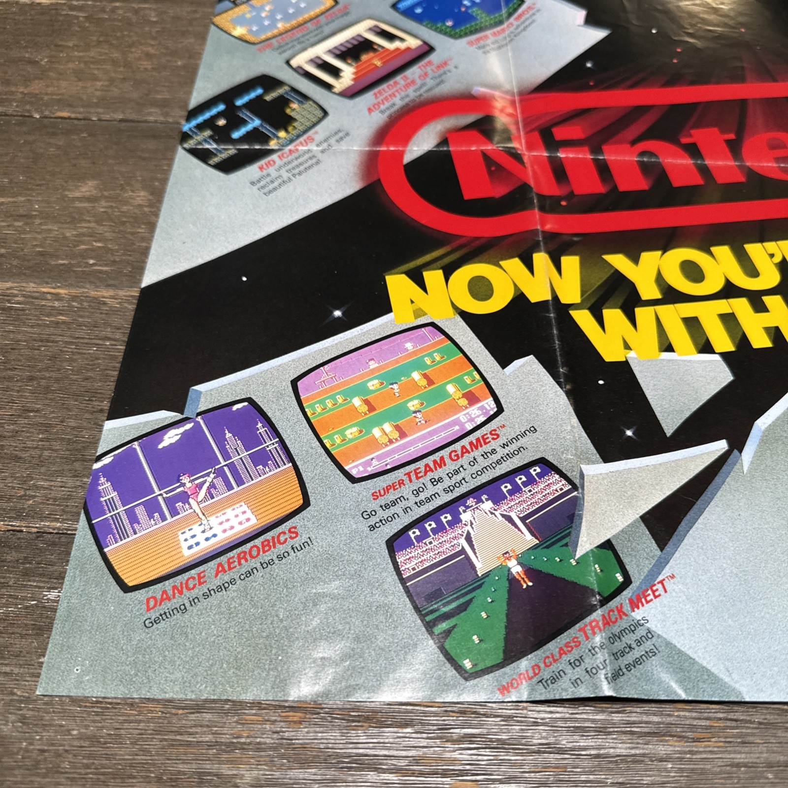 Vintage Nintendo NES ‘ Now Your Playing With Power ‘ Fold Out Poster Insert
