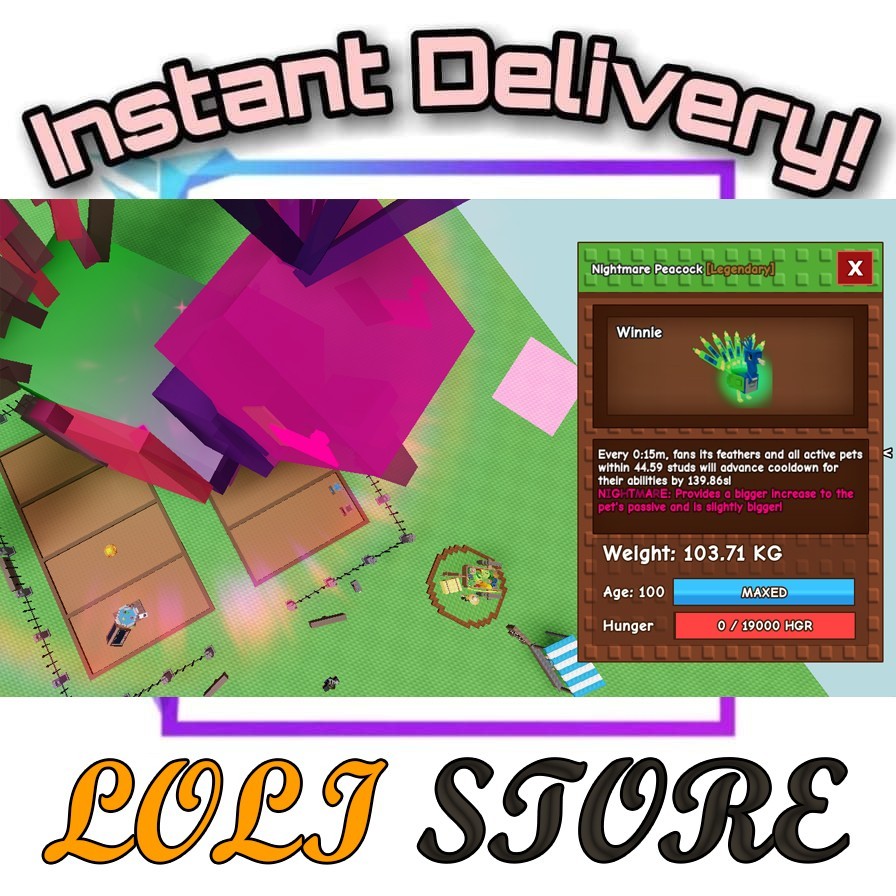 Godly Nightmare Peacock | Grow A Garden | INSTANT DELIVERY