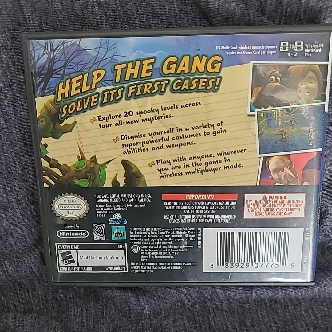 Scooby-Doo First Frights – Nintendo DS Game Case And Booklet Manual