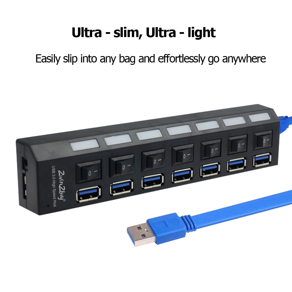 For PS4/Slim/Pro Hub 4/7Port USB 3.0 High Speed Extension Charger Adapter Switch