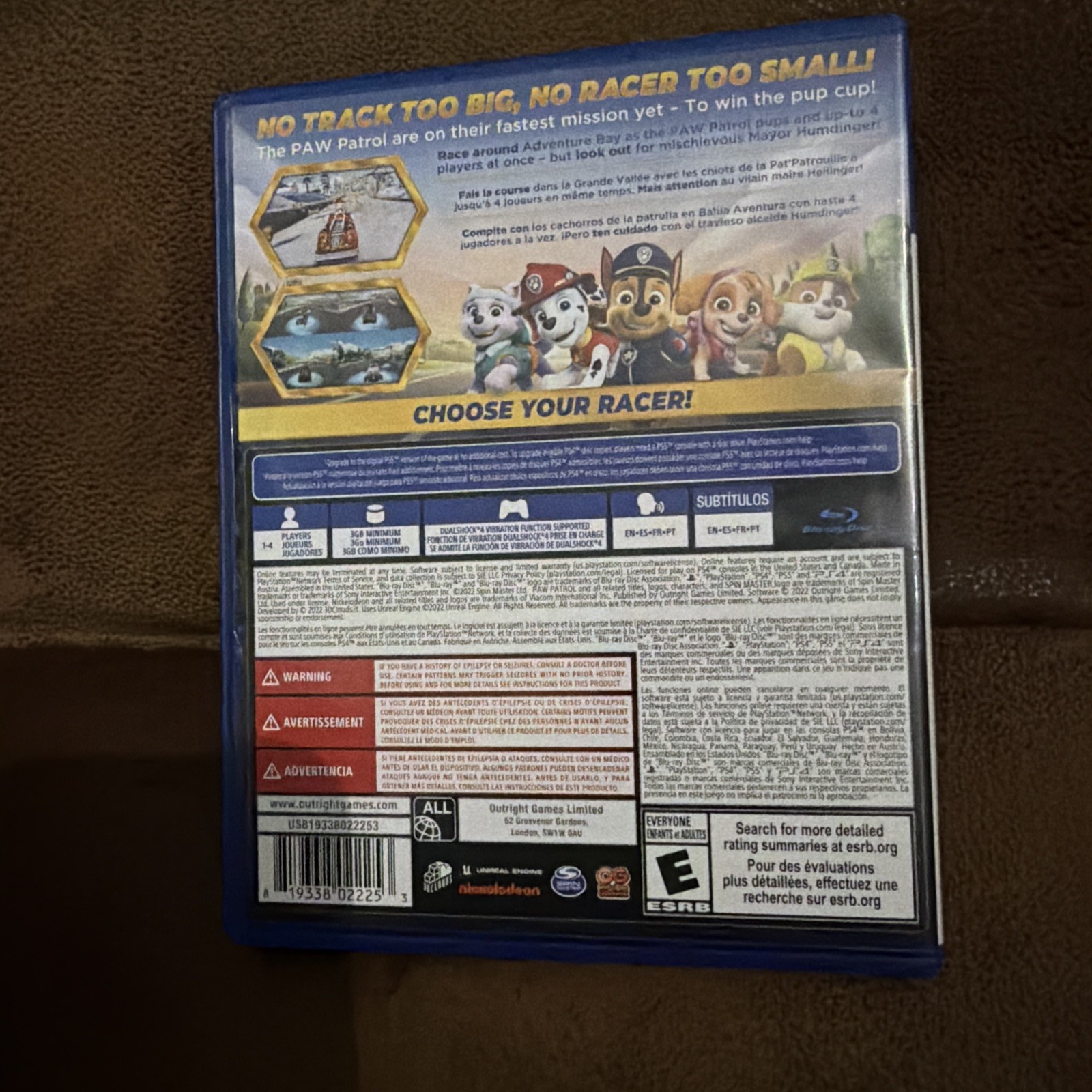 PS4 Paw Patrol Grand Prix Game Nickelodeon Outright Games CIB Complete Working
