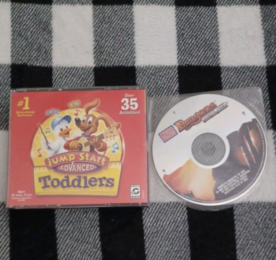 Lot Of 2 PC CD-ROM : MegaBloks Dragons Metal Ages & Jump Start Advanced Toddlers
