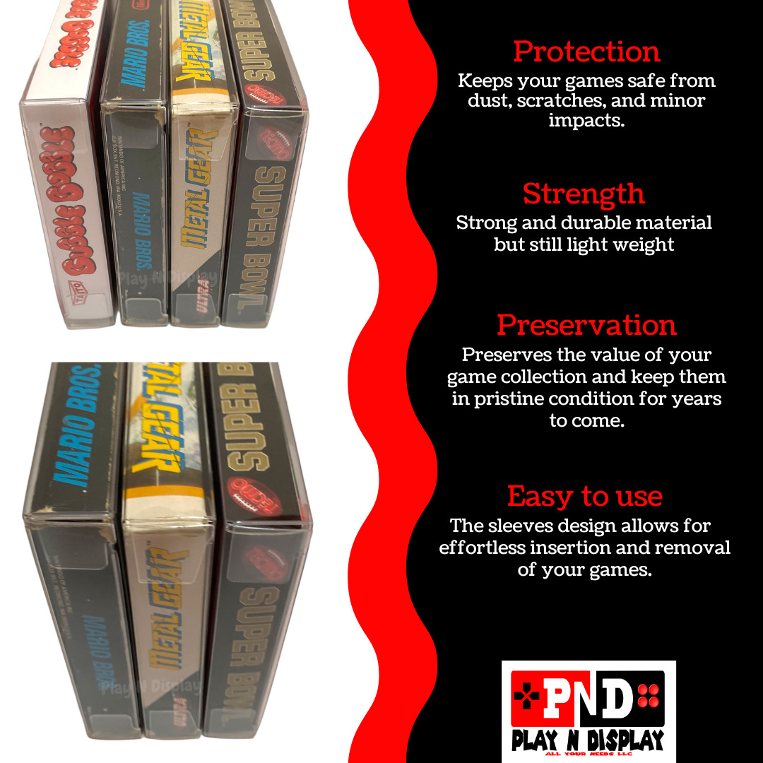 1 NES Nintendo Box Protectors Clear Plastic Display Case Sleeve Storage Thick