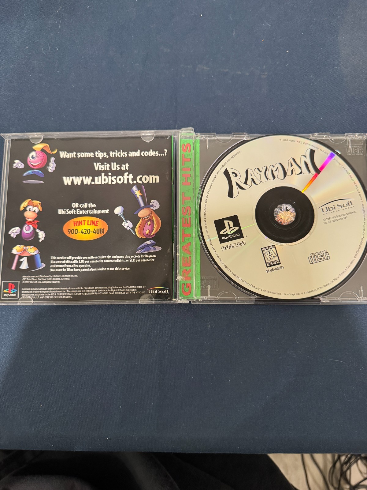 Rayman (Sony PlayStation 1, 1995) – COMPLETE, TESTED