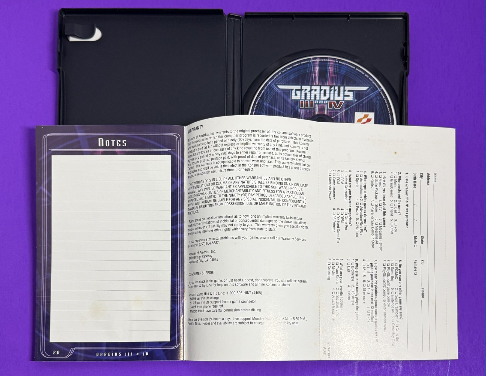 Gradius III (3) and IV (4) PlayStation 2 CIB W/Manual & Reg Card- Tested