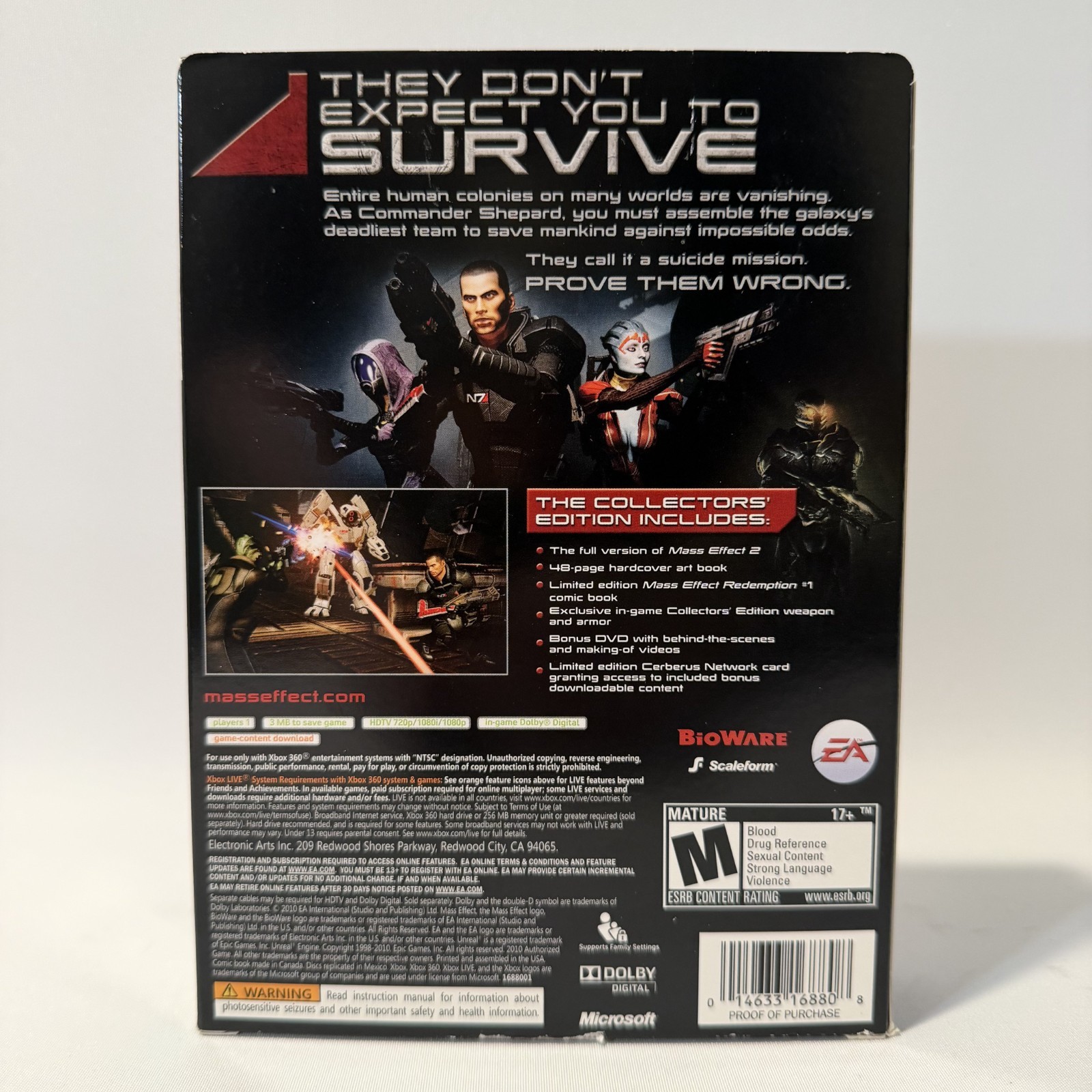 Mass Effect 2 Collector’s Edition Xbox 360 BioWare RPG Video Game CIB Complete