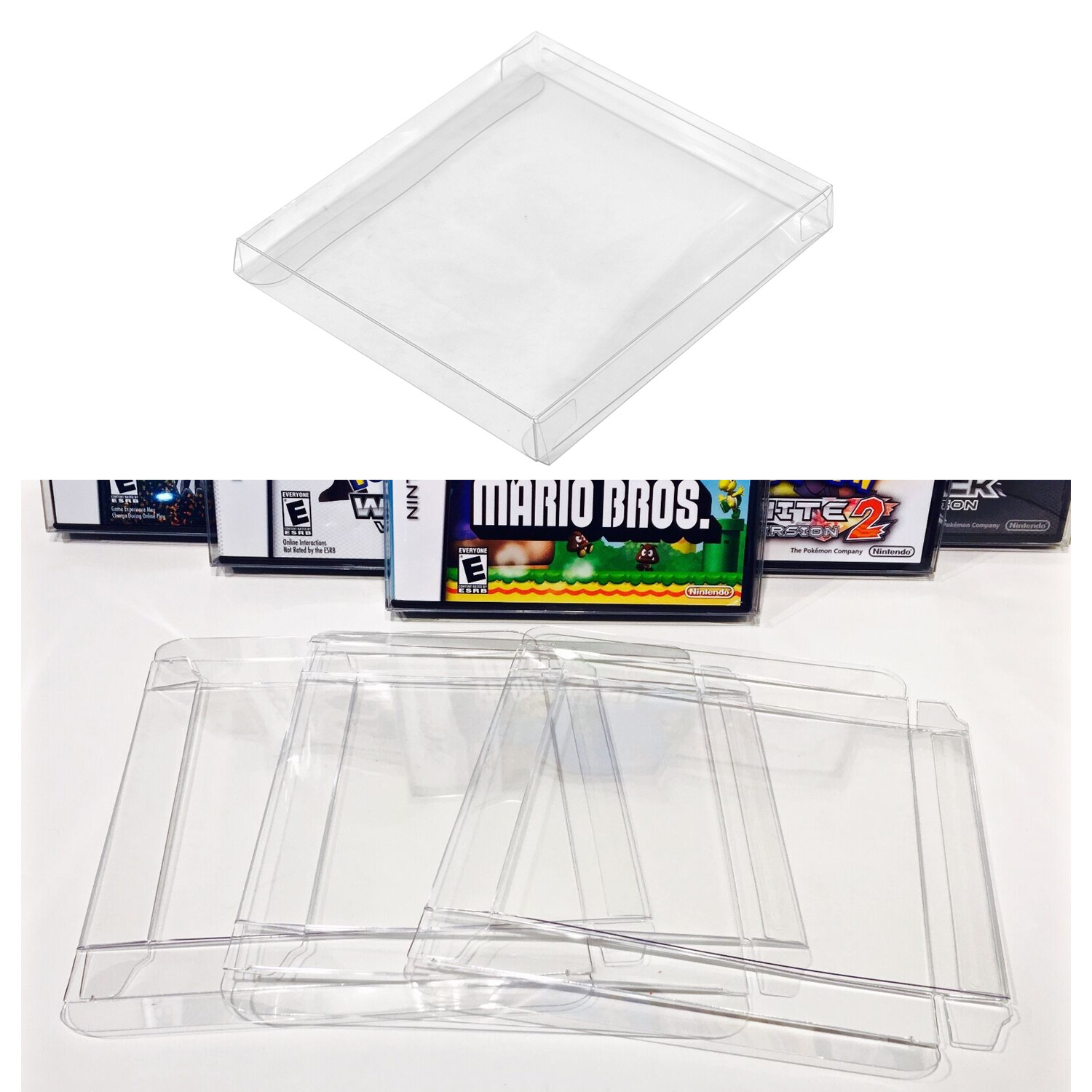 Clear Cases Box Protectors For NINTENDO DS Video Games (NTSC ONLY, NOT PAL)