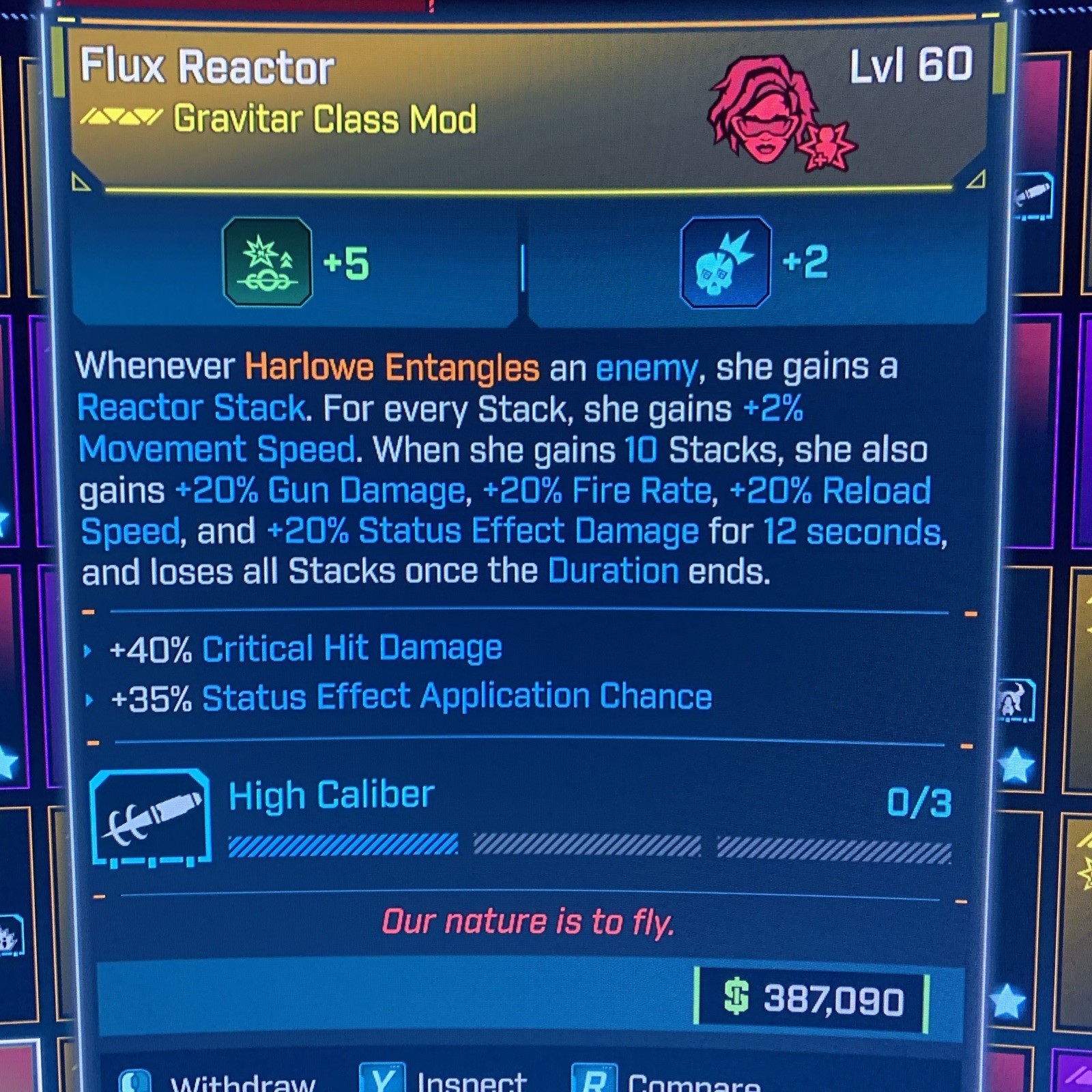 Borderlands 4⭐️LVL 60 GOD ROLL FLUX REACTOR HARLOWE CLASS MOD ⭐️All PLATFORM