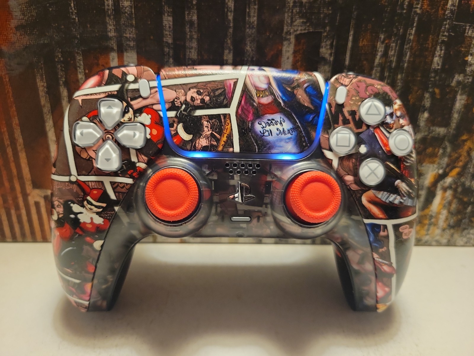 TMR Analogs Full Clicky Kit Custom Harley Quinn Hydro Dip Ps5 Controller