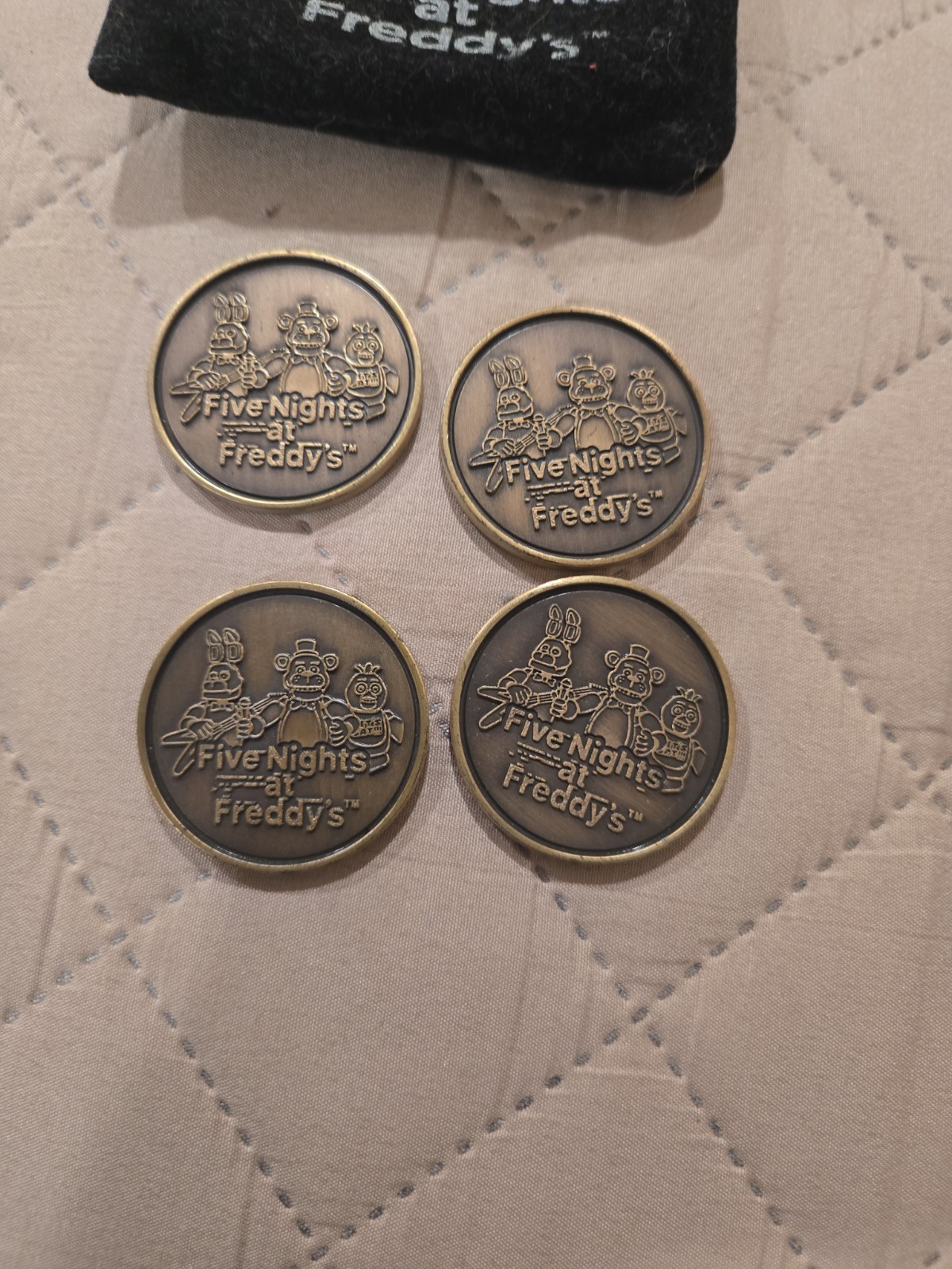 Five Nights at Freddy’s Arcade Token Set 2016 w Pouch FNAF Rare Barns n Noble