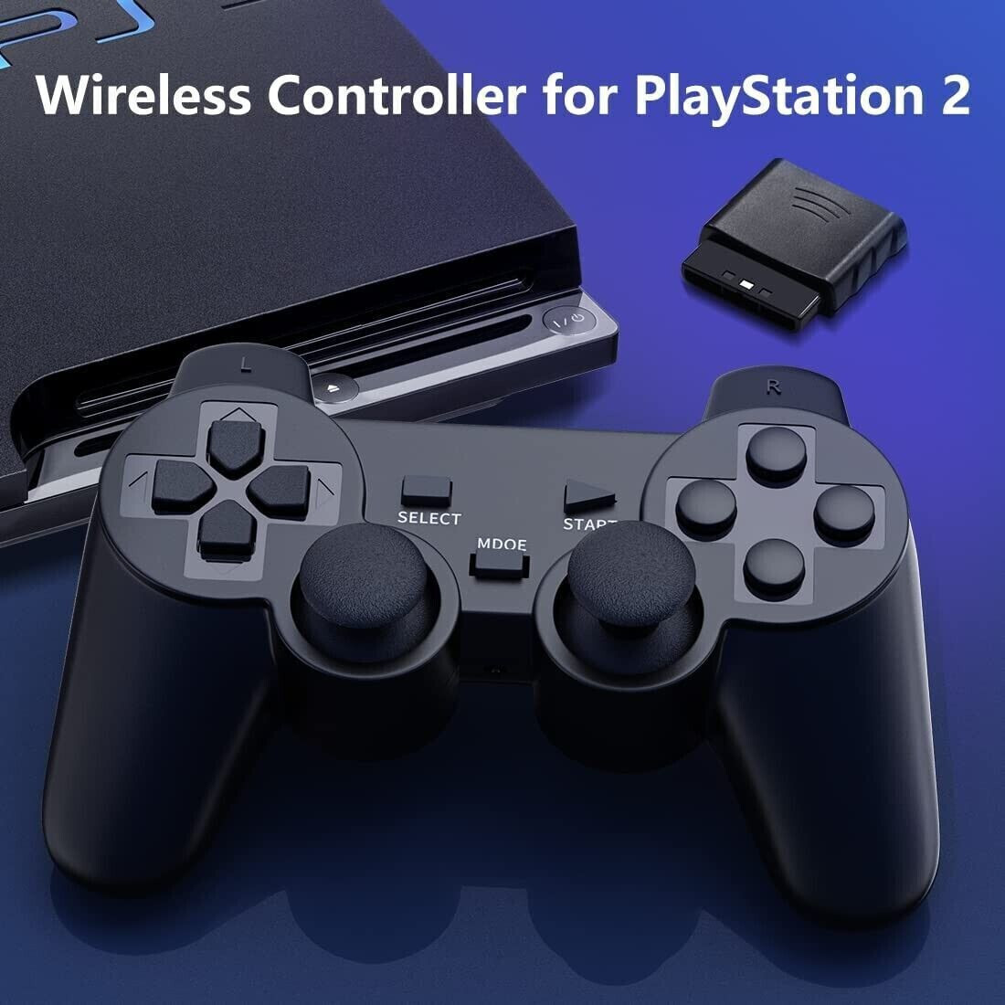 2x For Sony PS2 2.4G Wireless Twin Shock Game Controller Joystick Joypad