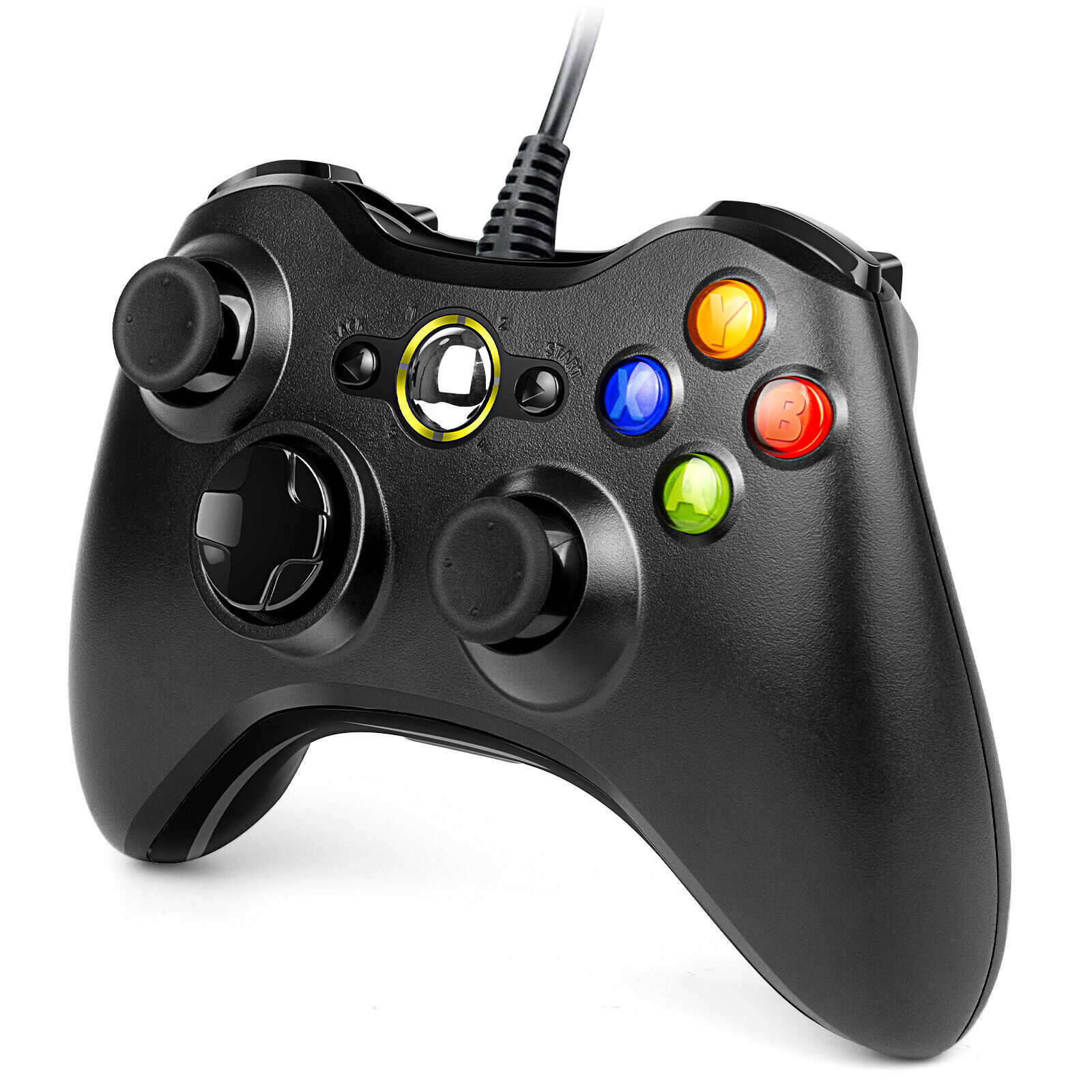 Wired Controller USB For PC Microsoft Xbox 360/Slim/Windows 7 8 10 11-Black