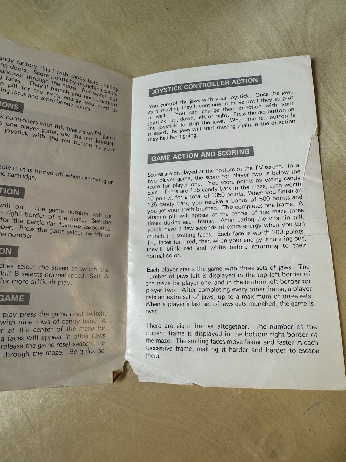 Jawbreaker – (Atari 2600, 1982) Instruction Booklet Manual