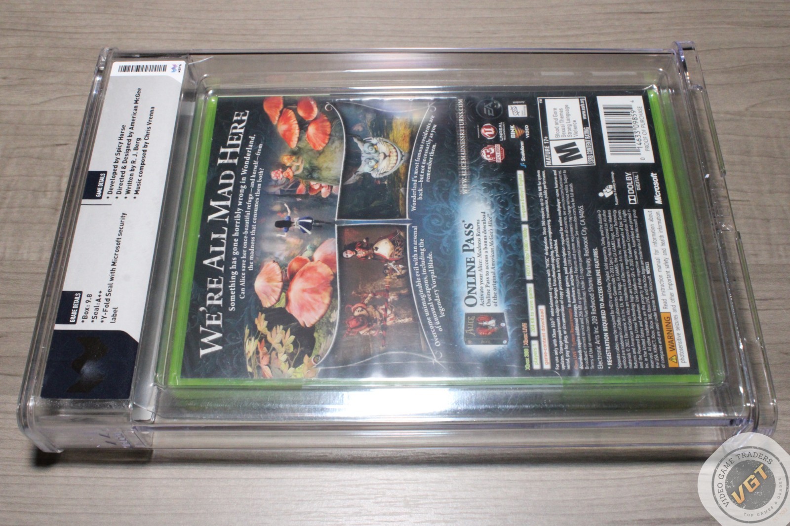 WATA 9.8 A++ – Alice: Madness Returns Xbox 360 2011 NEW! – RARE!