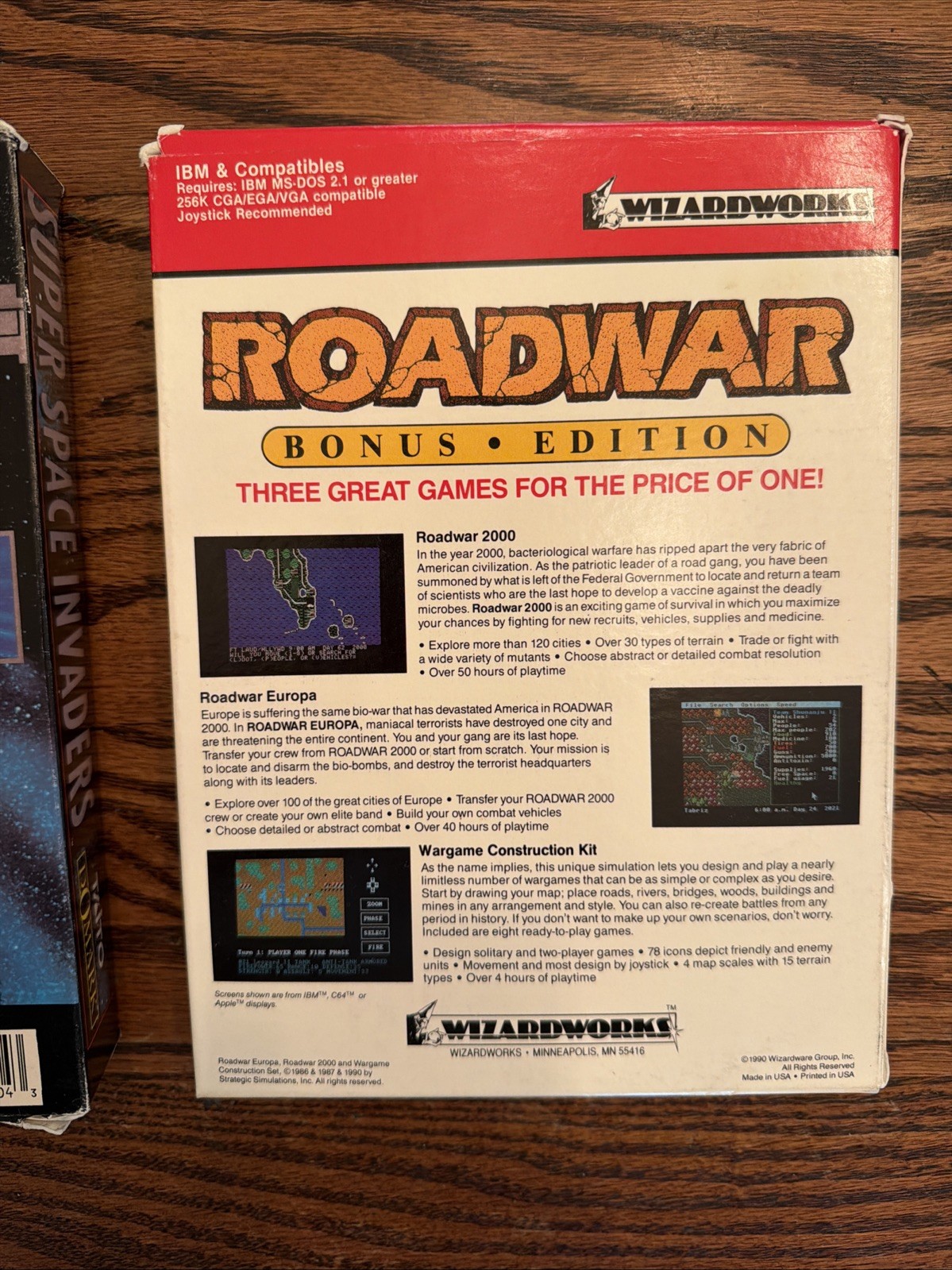 Bulk Lot Vintage IBM Pc Computer Big Box Games Super Space Invaders ROADWAR CIB