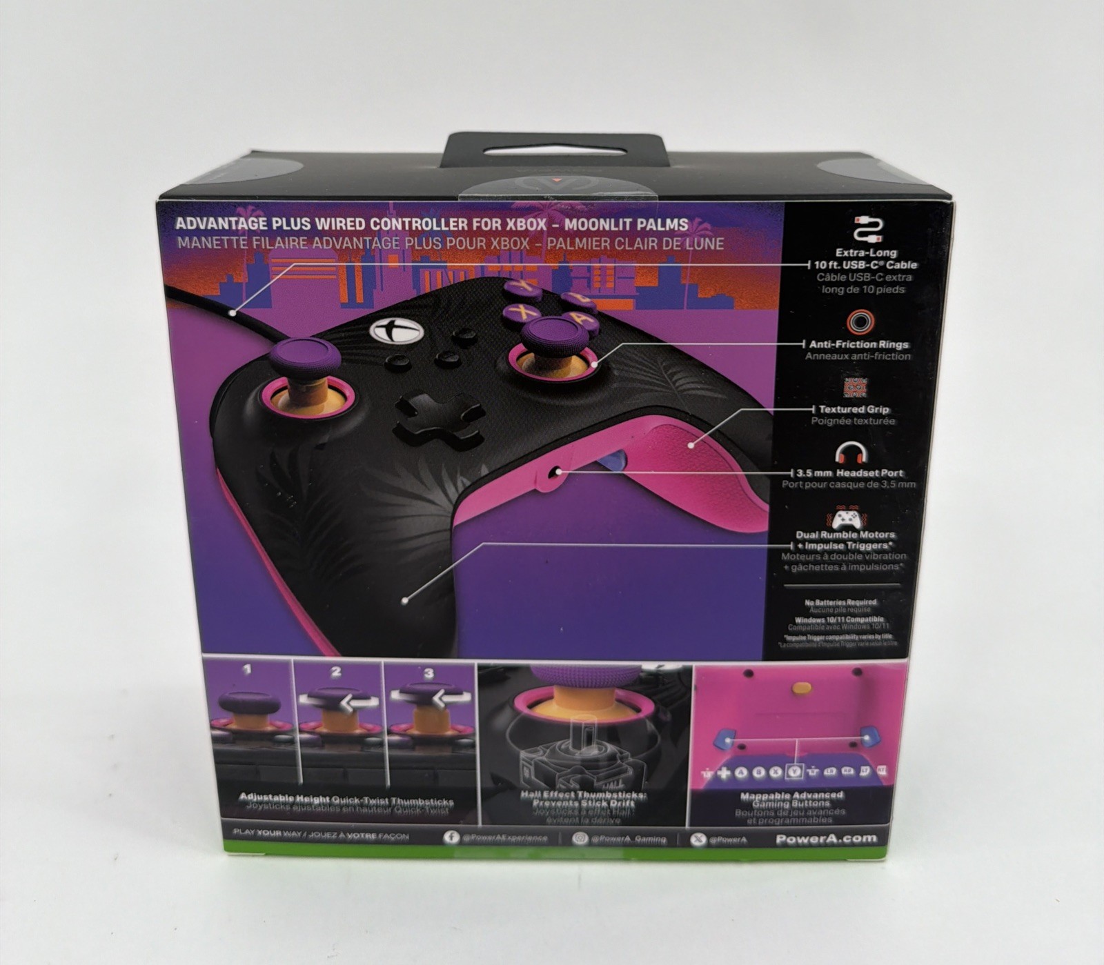 PowerA Advantage Wired Controller for XBOX / PC [Model: XBGPADWH, USB-C Cable ]