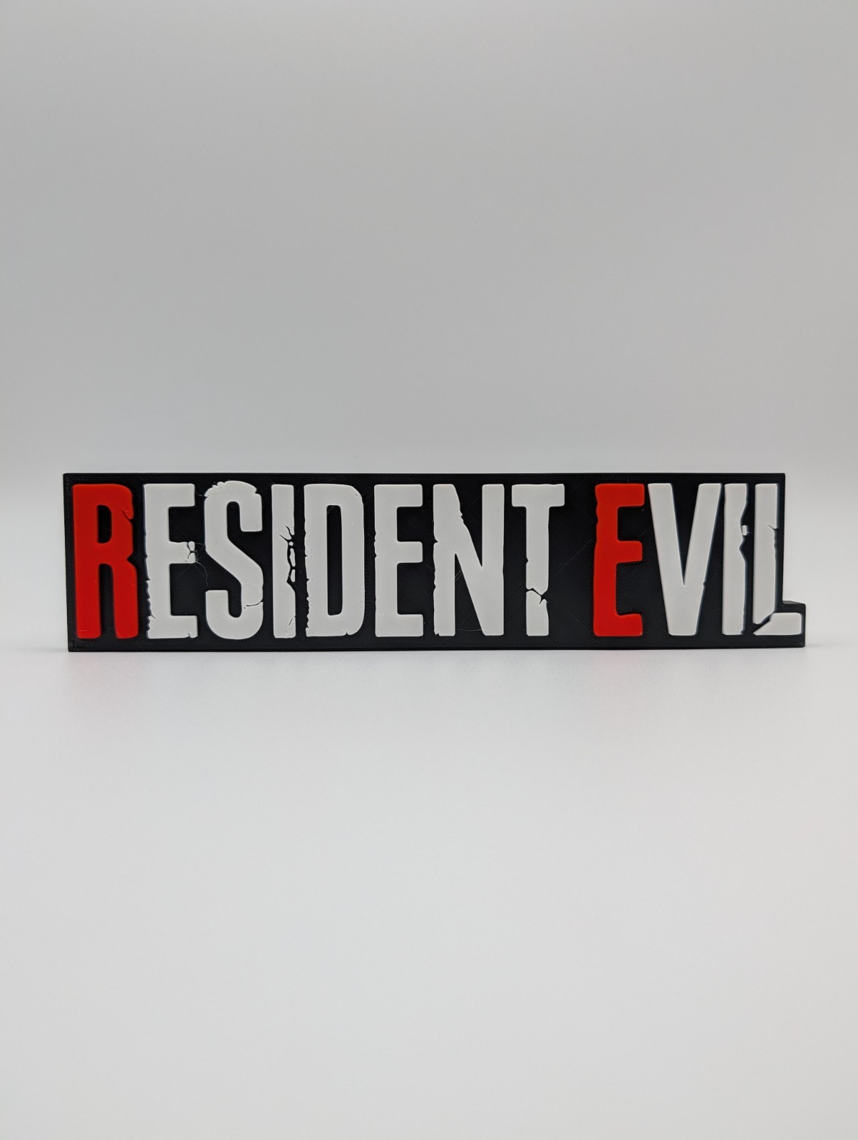 3D Printed Resident Evil Video Game Logo Display Sign For Video Game Collection