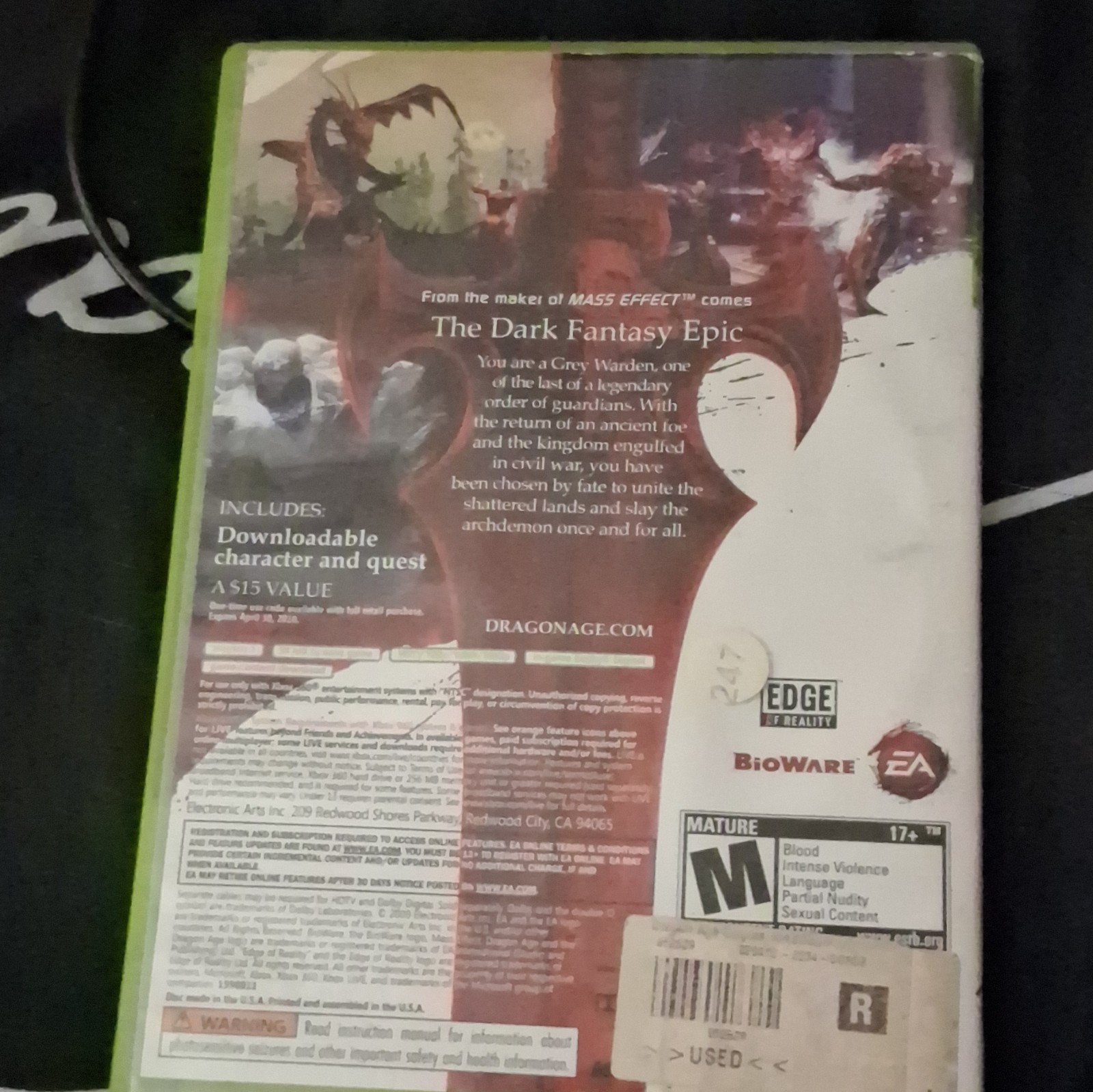 Electronic Arts Dragon Age: Origins (Dragon Age Series) Xbox 360 M w/ Case