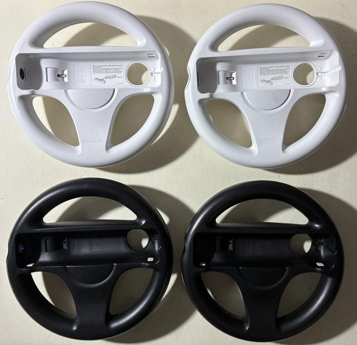 Set of 4 Mario Kart Wii Steering Wheels RVL-024 (2) OEM (2) Black Unbranded