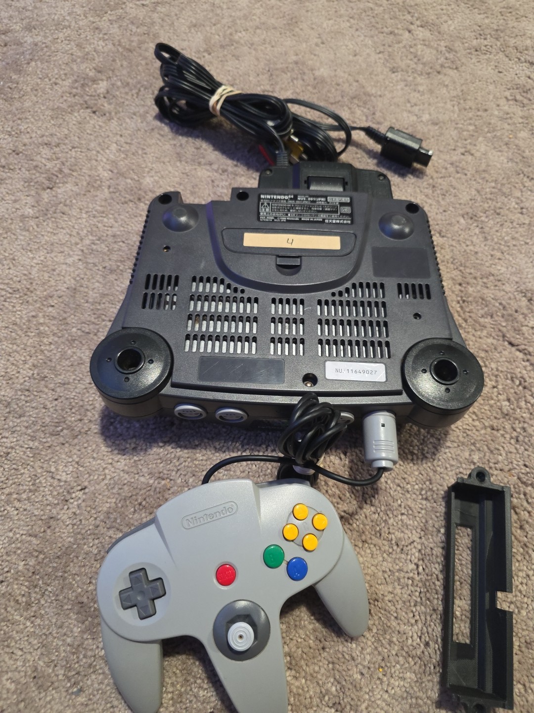 Japanese N64 Nintendo 64 Console “Region Free Tray Included” Console+Cords (4)