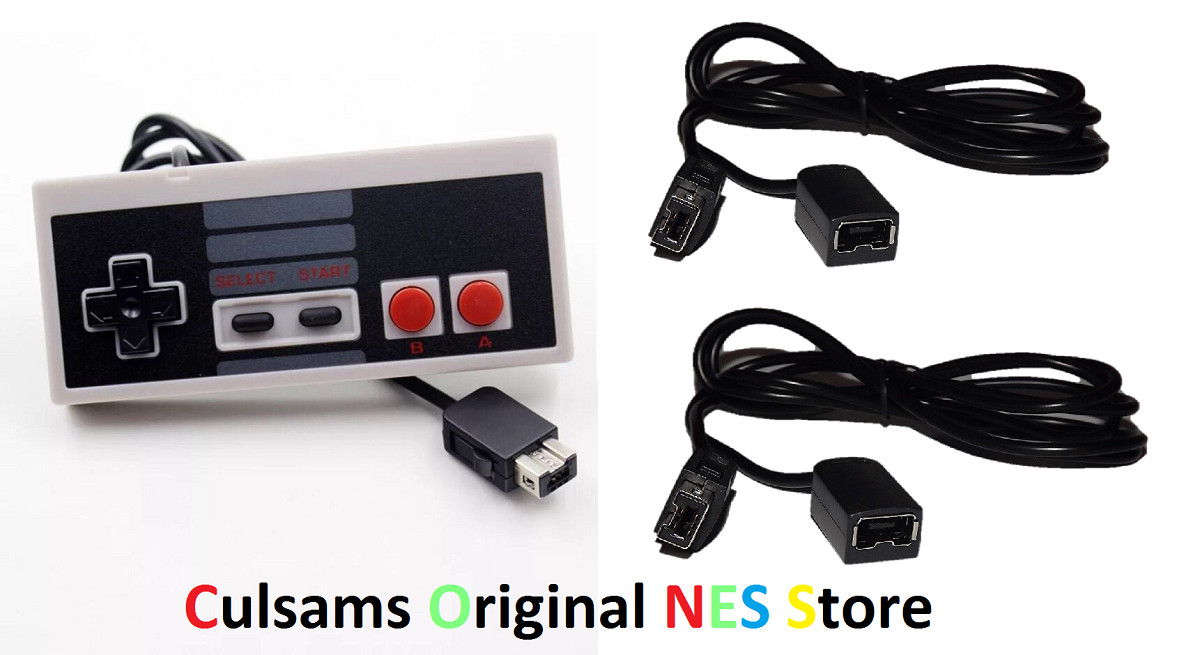 Controller & 2 6ft Extension Cable for your NES Classic Edition Mini USA Seller