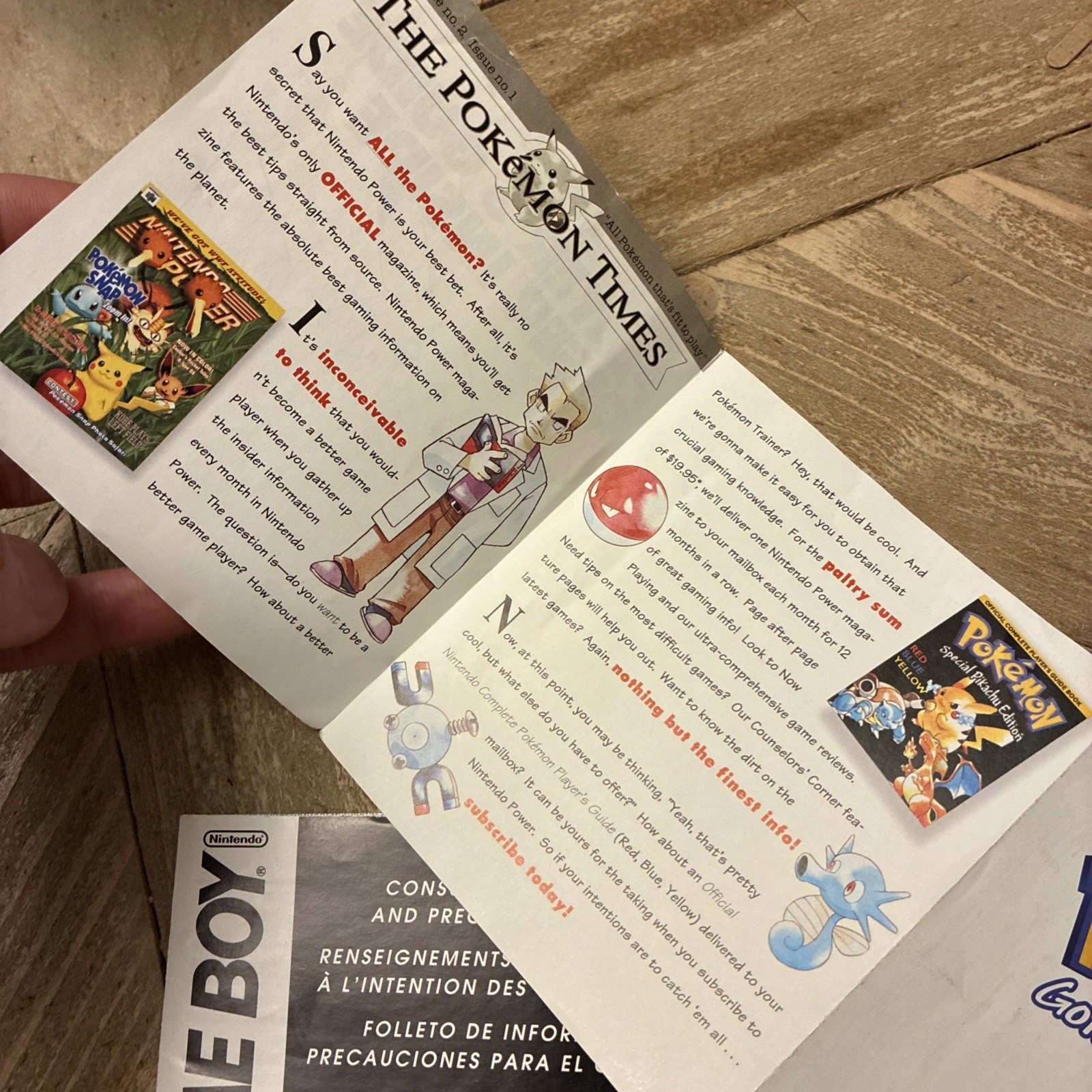 Pokemon Stadium N64 Red Blue Yellow Gameboy Insert March 2000 Poster + Guide!!!