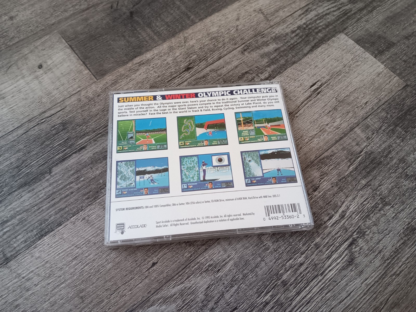 Summer & Winter Olympic Challenge CD-ROM PC Video Game 1995 Accolade Media