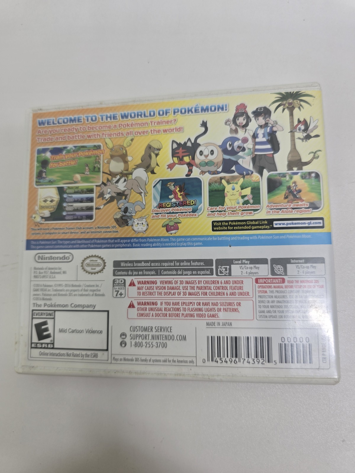 Pokémon Sun (Nintendo 3DS, 2016) Complete In Box CIB Authentic Tested Works Case