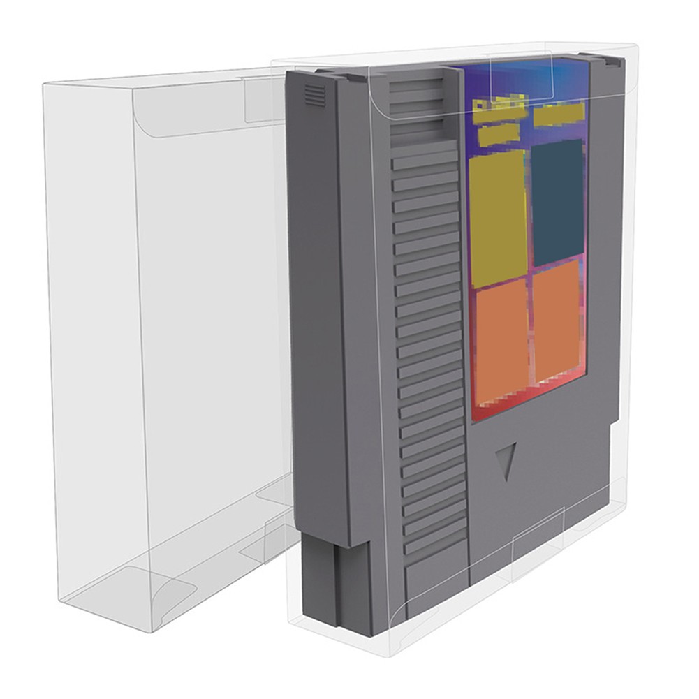 Display Case for Nintendo Game Cartridges NES Clear Plastic Protectors Storage
