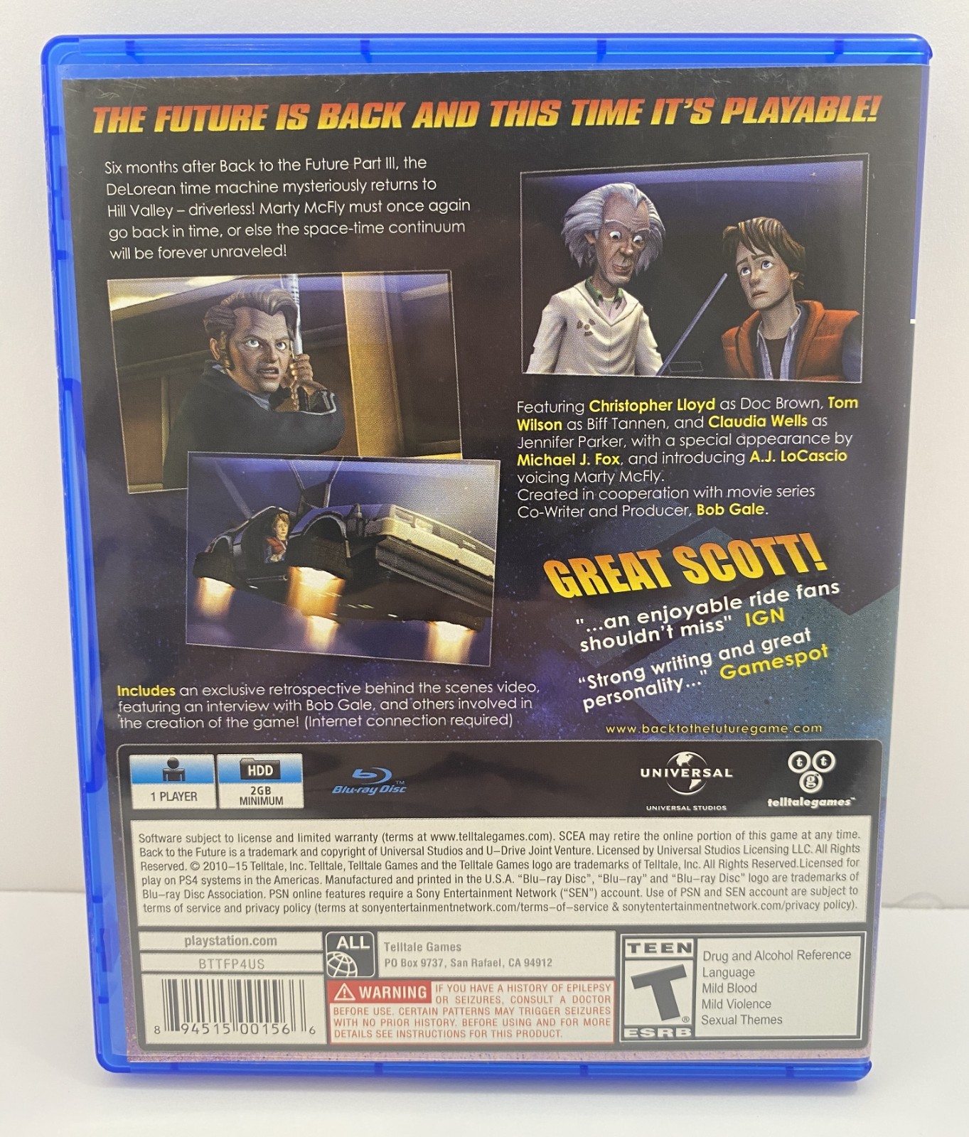 Back to the Future The Game 30th Anniversary Edition PS4 CIB Complete Tested