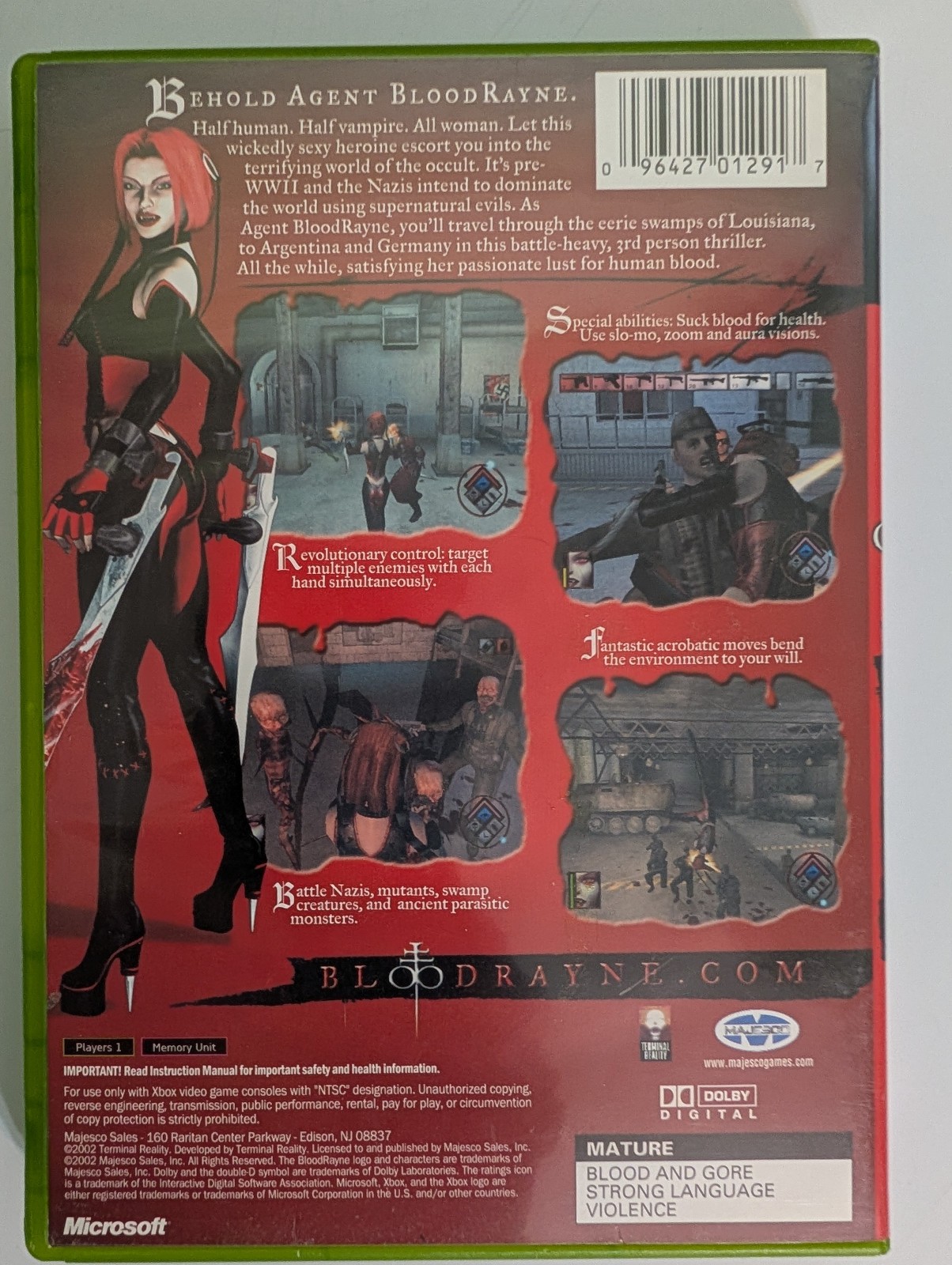 BloodRayne (Microsoft Xbox, 2002) OG Black Label CIB Complete Tested