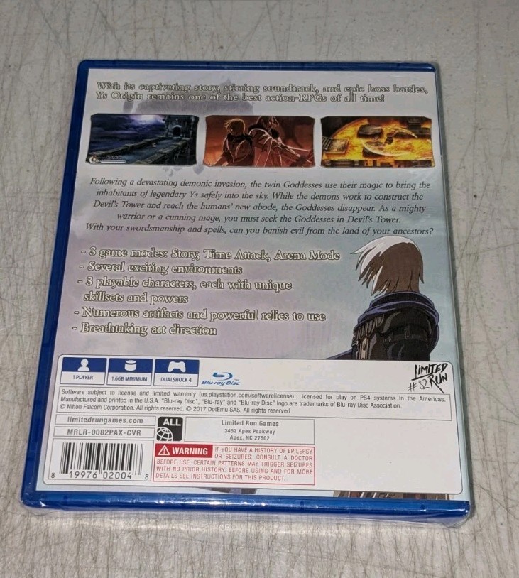 Ys Origin Limited PAX Variant (PlayStation 4) NEW SEALED