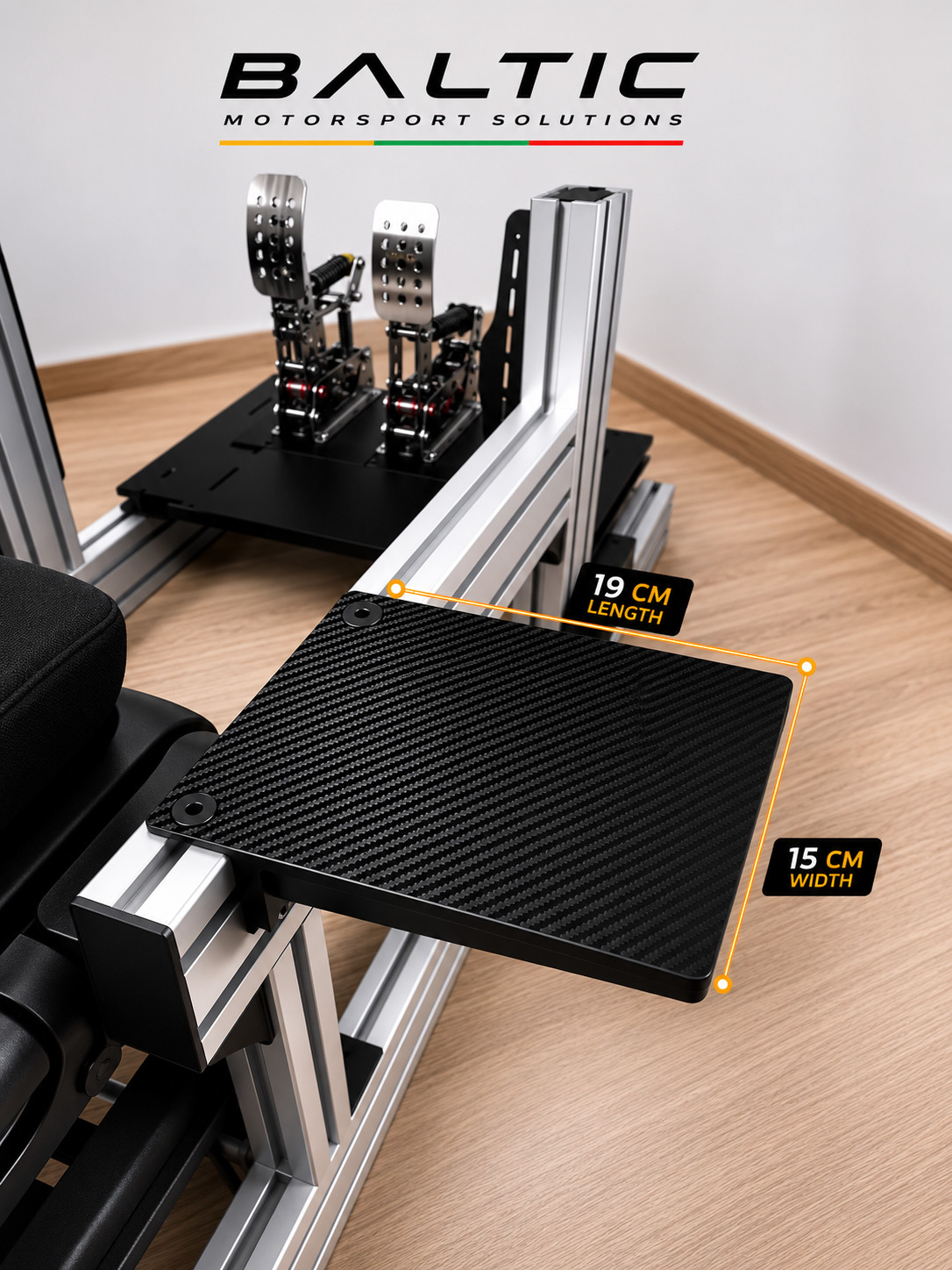 Sim Racing Cockpit Mouse Pad – Rigid Plastic Mountable Tray for Racing Rigs