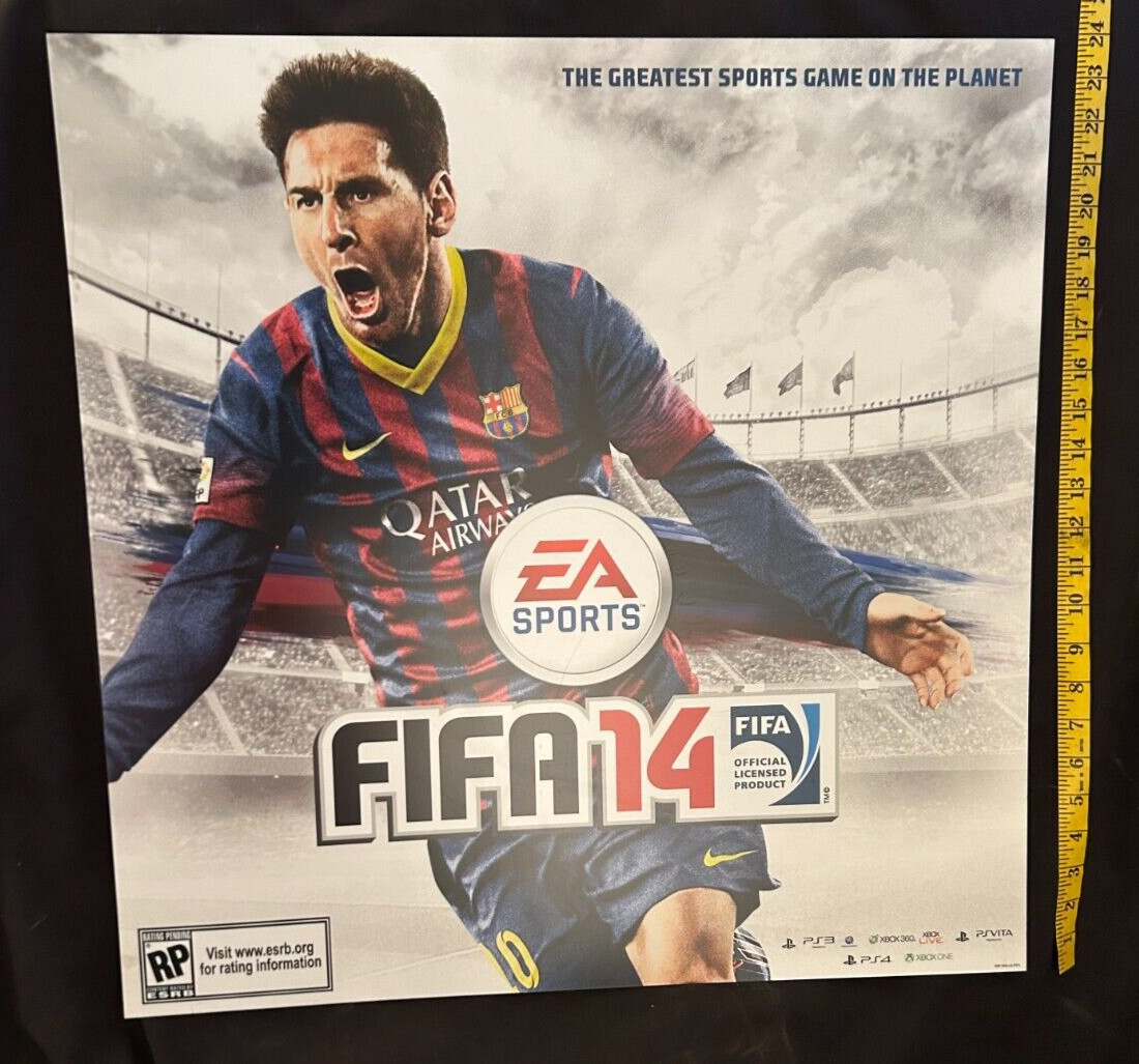Lionel Messi FIFA 14 Store Display EA Sports Video Game 2014 Promo Qatar / Miami