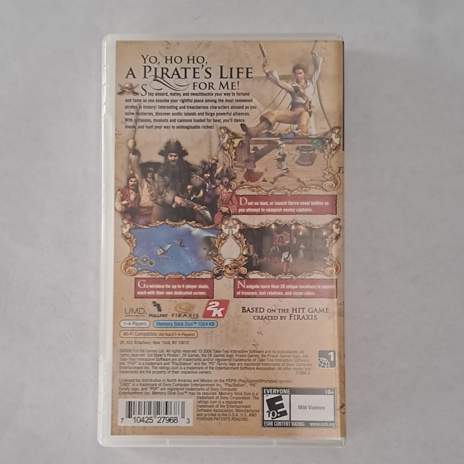 2K Games Sid Meier’s Pirates! PSP E10+ NTSC-U/C w/ Case Manual