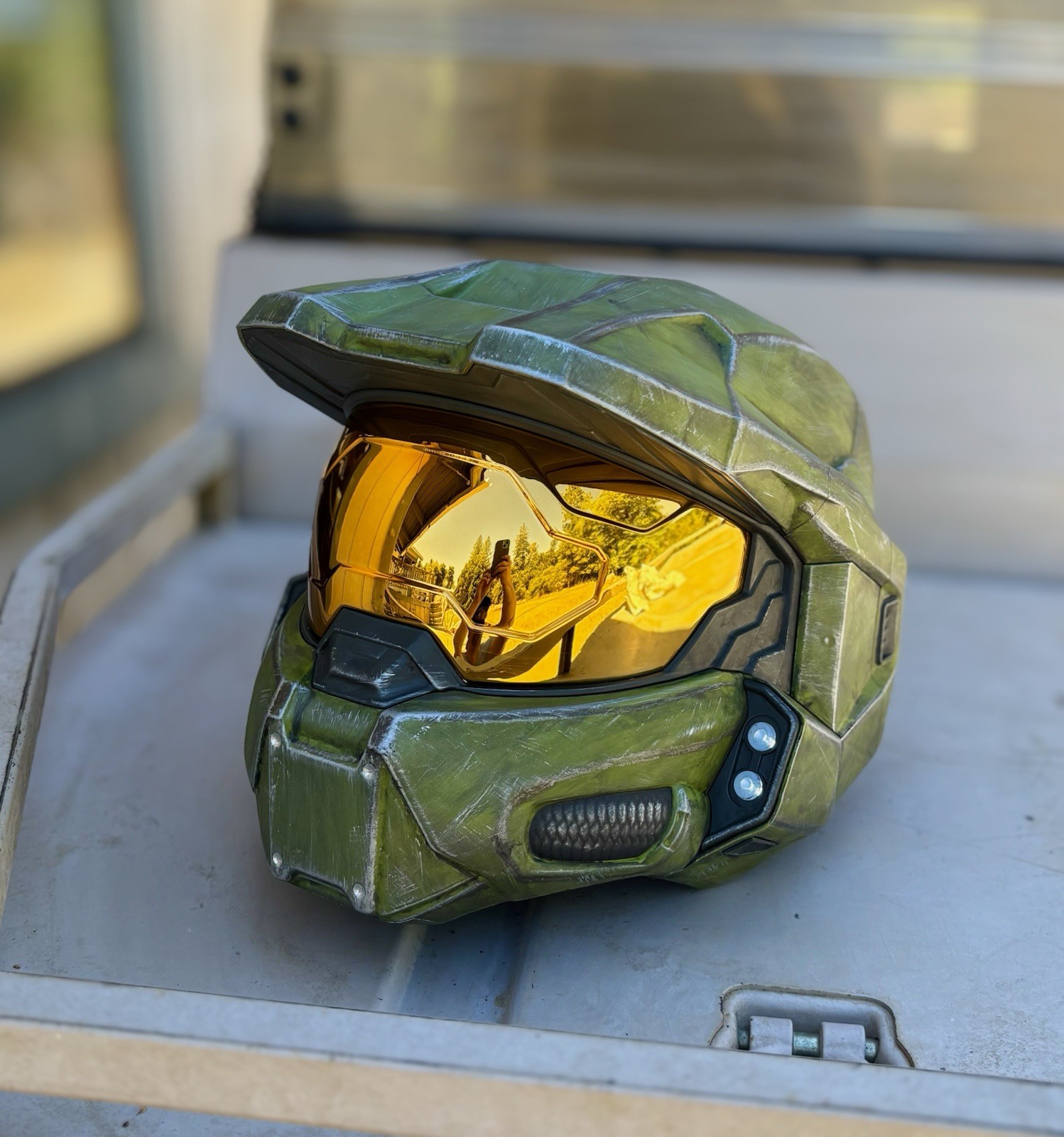 PREMIUM Halo Infinite Master Chief Full Sized Wearable Helmet with LED Lights