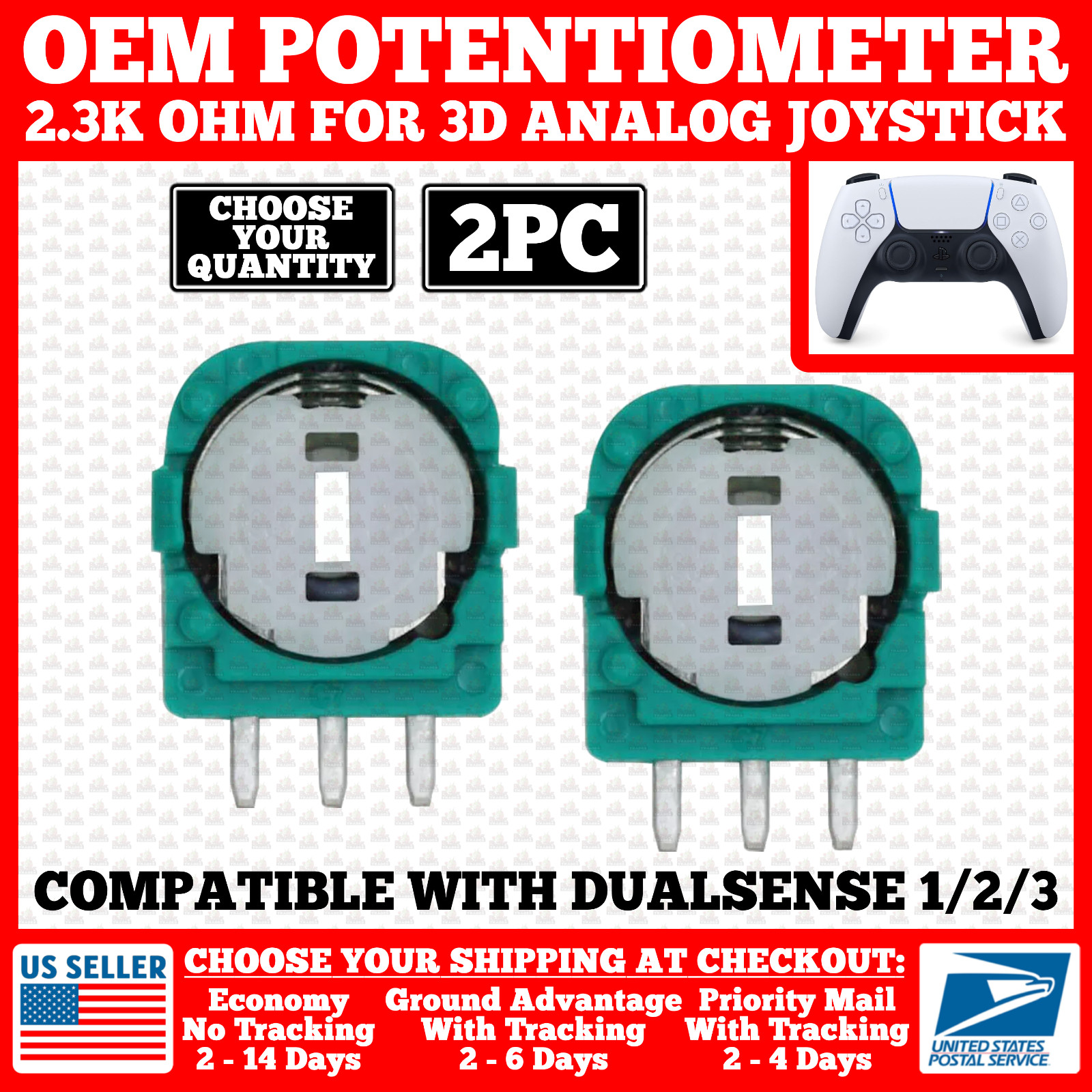 OEM Analog 3D Joystick Potentiometer For PS5 PlayStation 5 DualSense Controller
