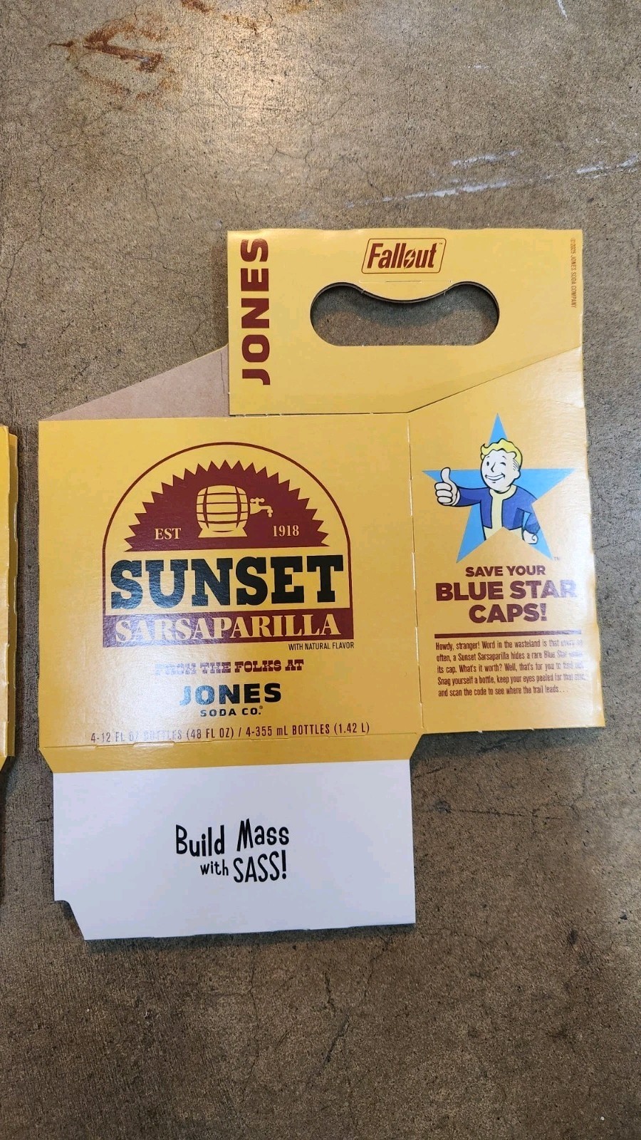 Jones Soda Sunset Sarsaparilla Bottle Carrier Fallout (SINGLE UNIT; NOT 2)
