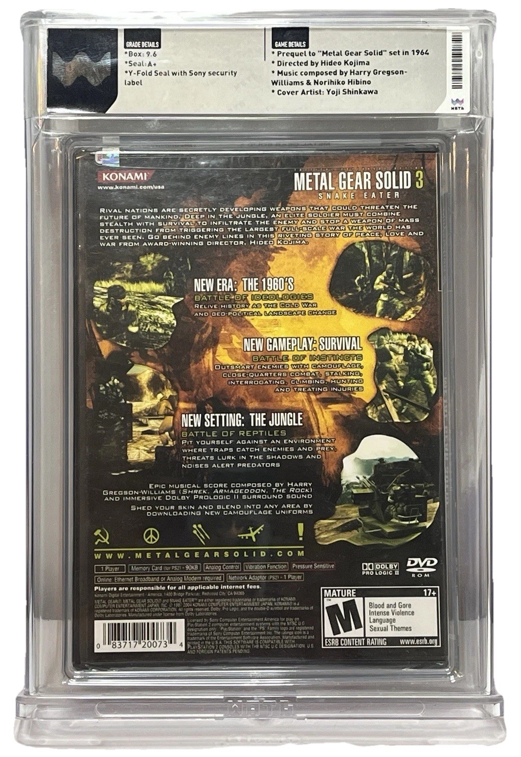 Metal Gear Solid 3 Snake Eater PS2 – WATA Graded 9.6 A+ Sealed – PlayStation 2