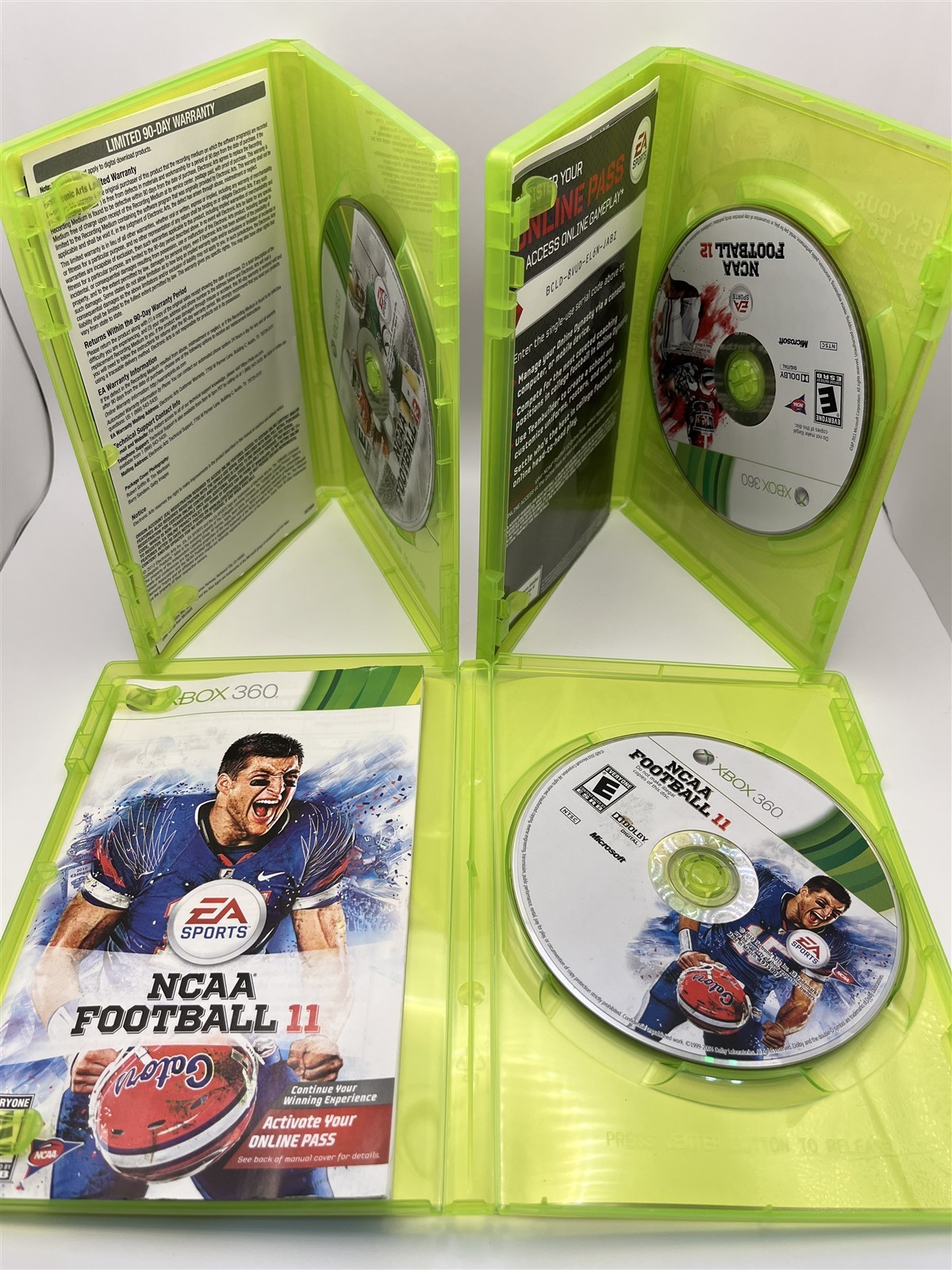 Xbox 360 NCAA Football 11 12 13 Games Bundle Complete Tested Free Shipping