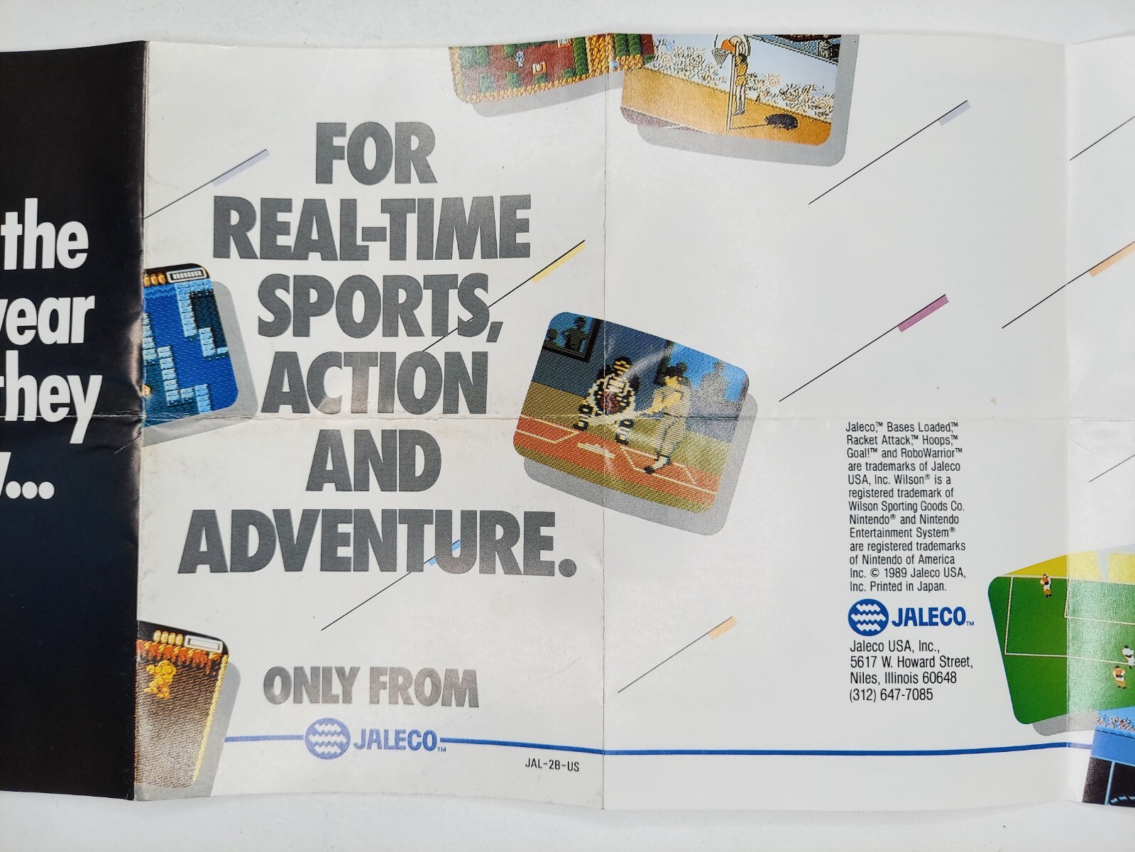 Jaleco Nintendo NES 1989 Fold Out Insert Advertisment JAL-2B-US