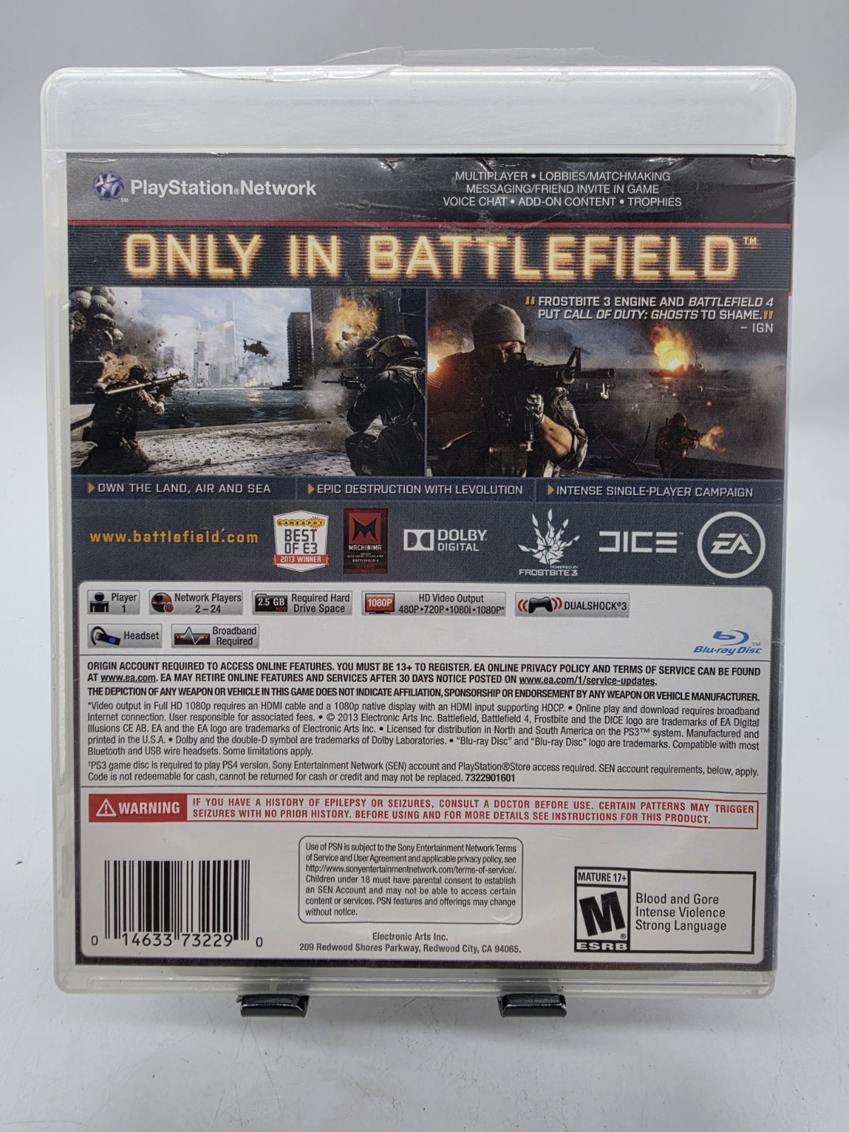 Battlefield 4 PS3 Playstation 3 Complete Video Game Cib Mint Tested