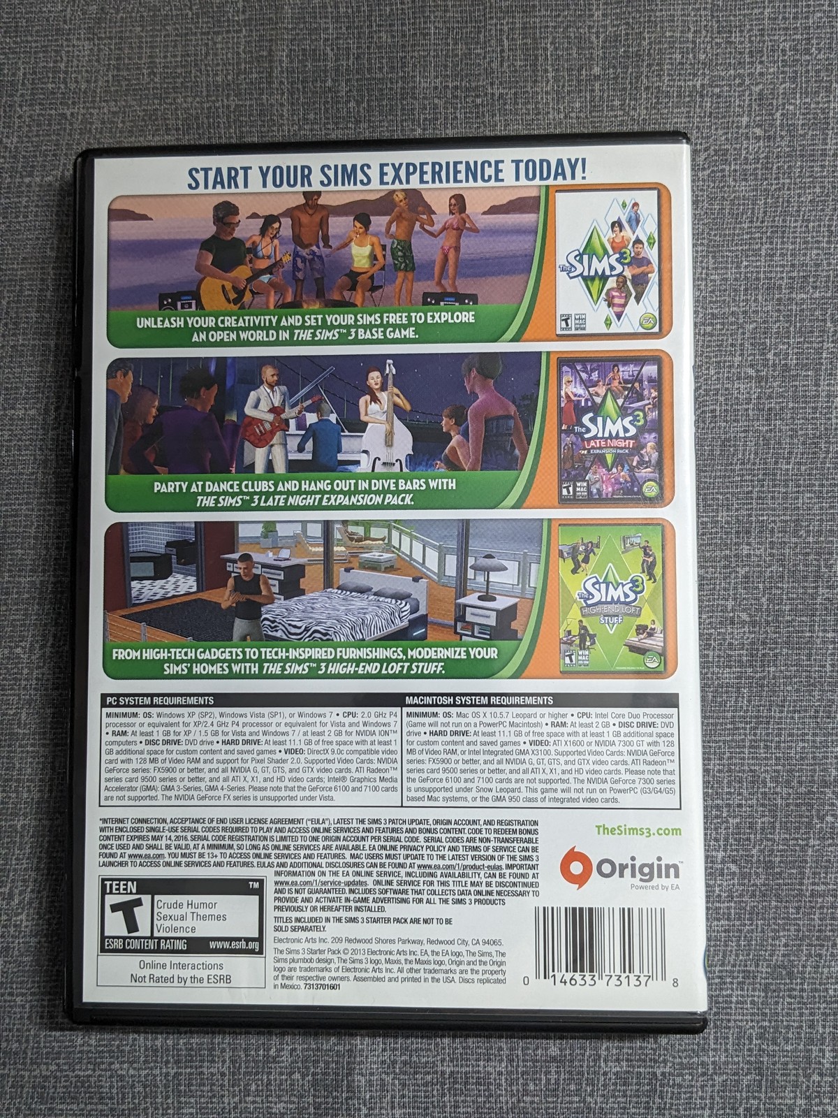 The Sims 3 Starter Pack PC/Mac DVD-ROM Life Simulation 3 Games in 1 SEALED