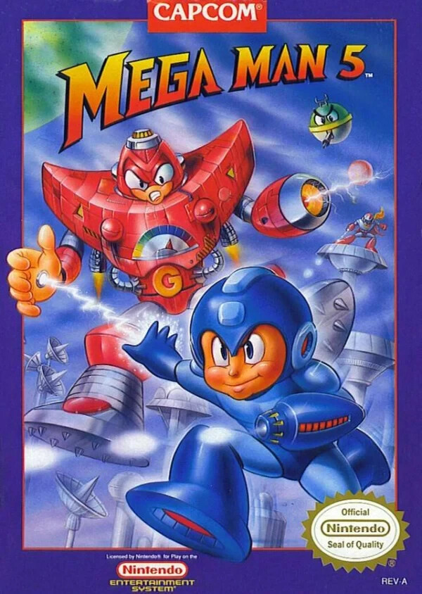 Nintendo Classic Art – Mega Man 5 Video Game Cover Poster 11×15