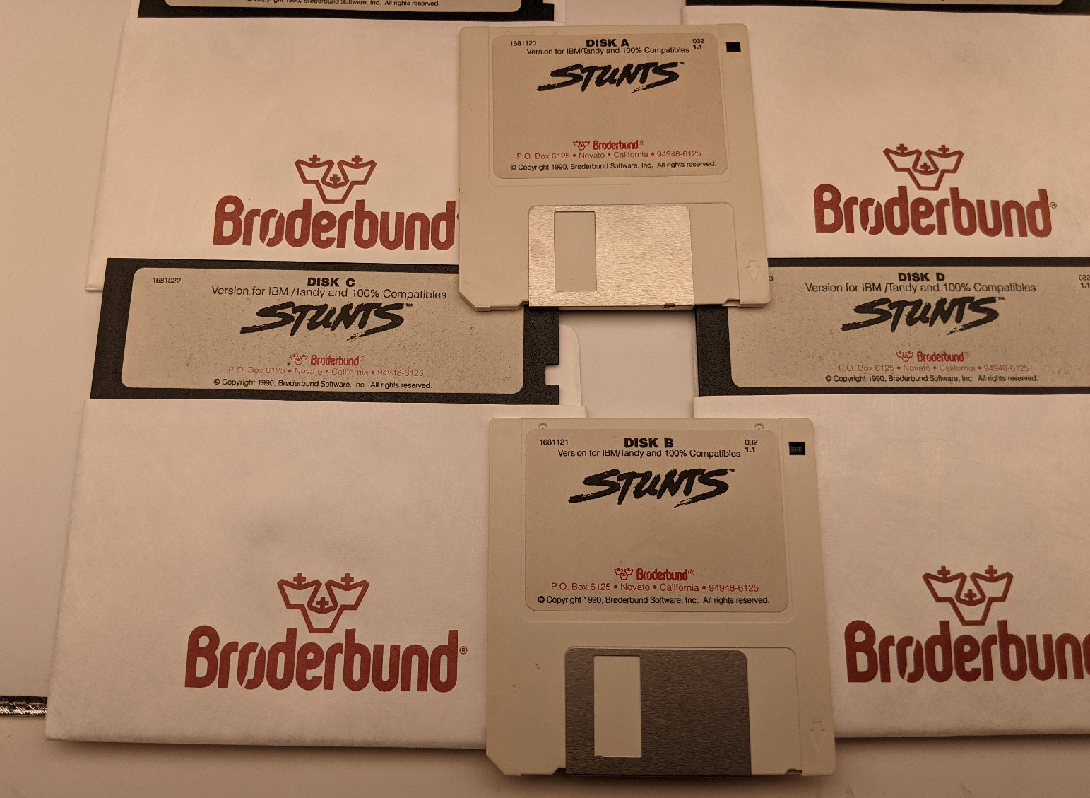 Stunts Big Box Broderbund PC Game 1990 5.25″ and 3.5″ Disks with Box and Manual