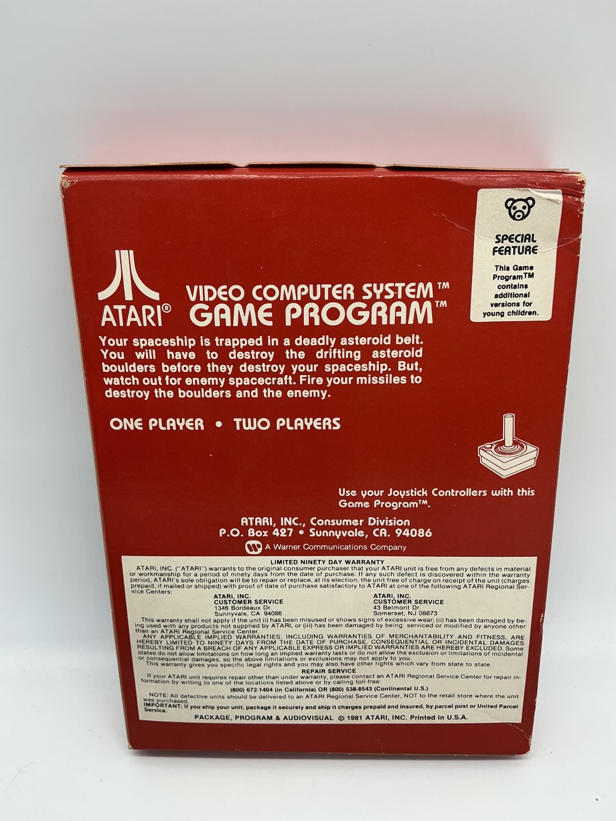 VINTAGE *NEW* Atari 2600: Asteroids 1981) CX2649 Early Print Box SEARS