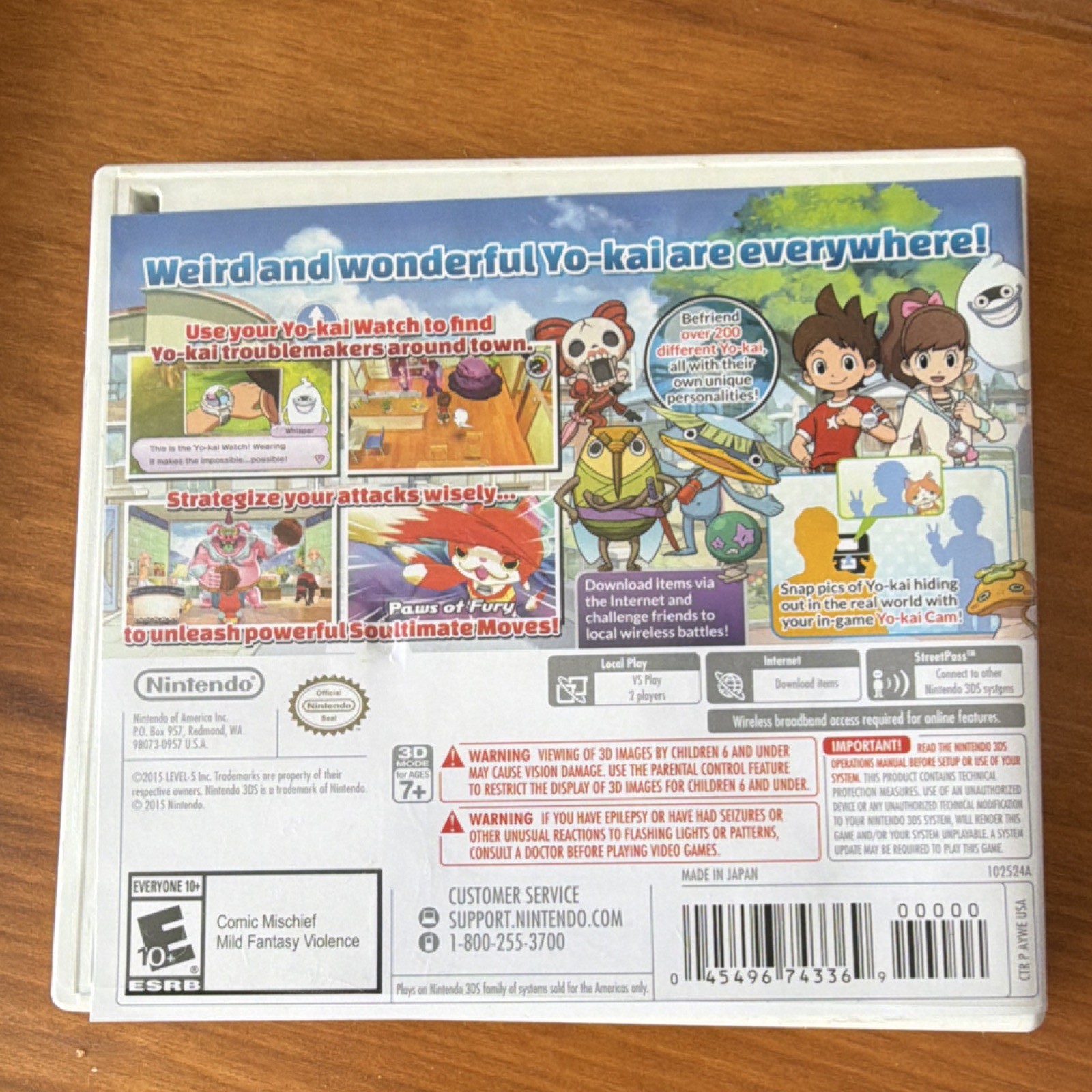 Yo-kai Watch Nintendo 3DS 2015 RPG E10+ NTSC-U/C Multiplayer Online