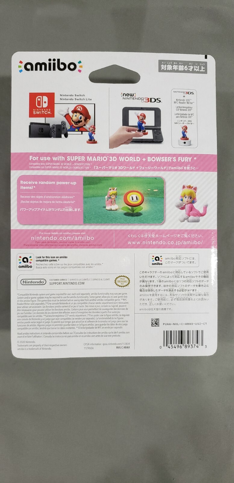 Cat Peach amiibo Nintendo Switch Super Mario Series – Bowser’s fury – ship asap