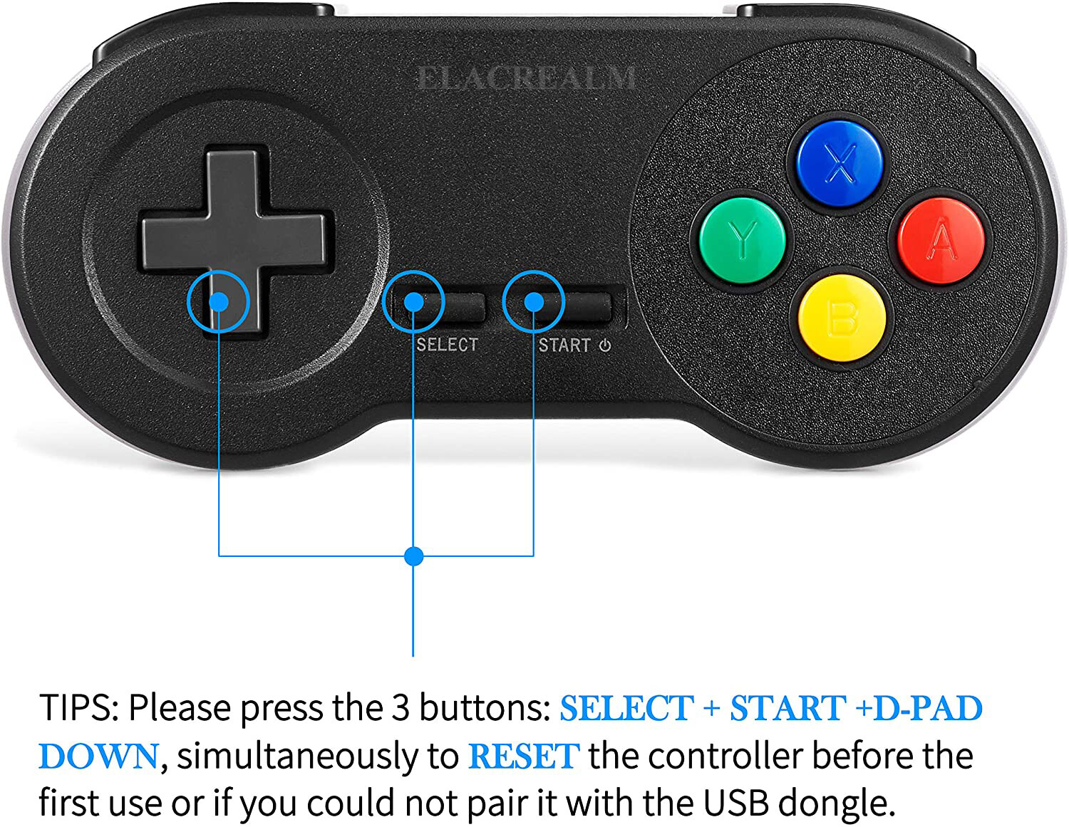 Wired/ Wireless SNES Controller USB Gamepad for PC MAC Raspberry Pi -Plug & Play